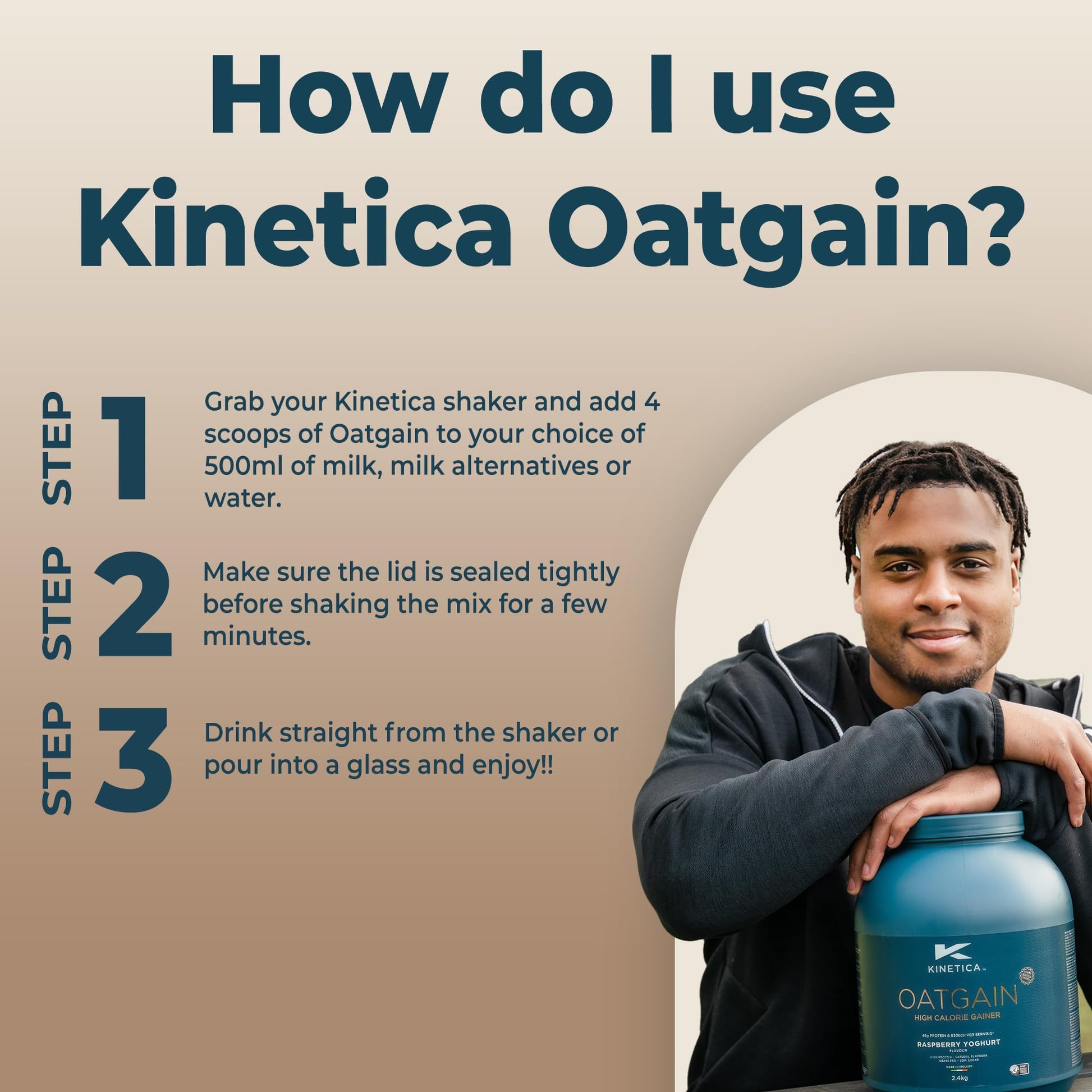 Kinetica OatGain Weight Gainer 600+ Calories & 47g Protein per Serving, 2.4 kg Kinetica uk supplements