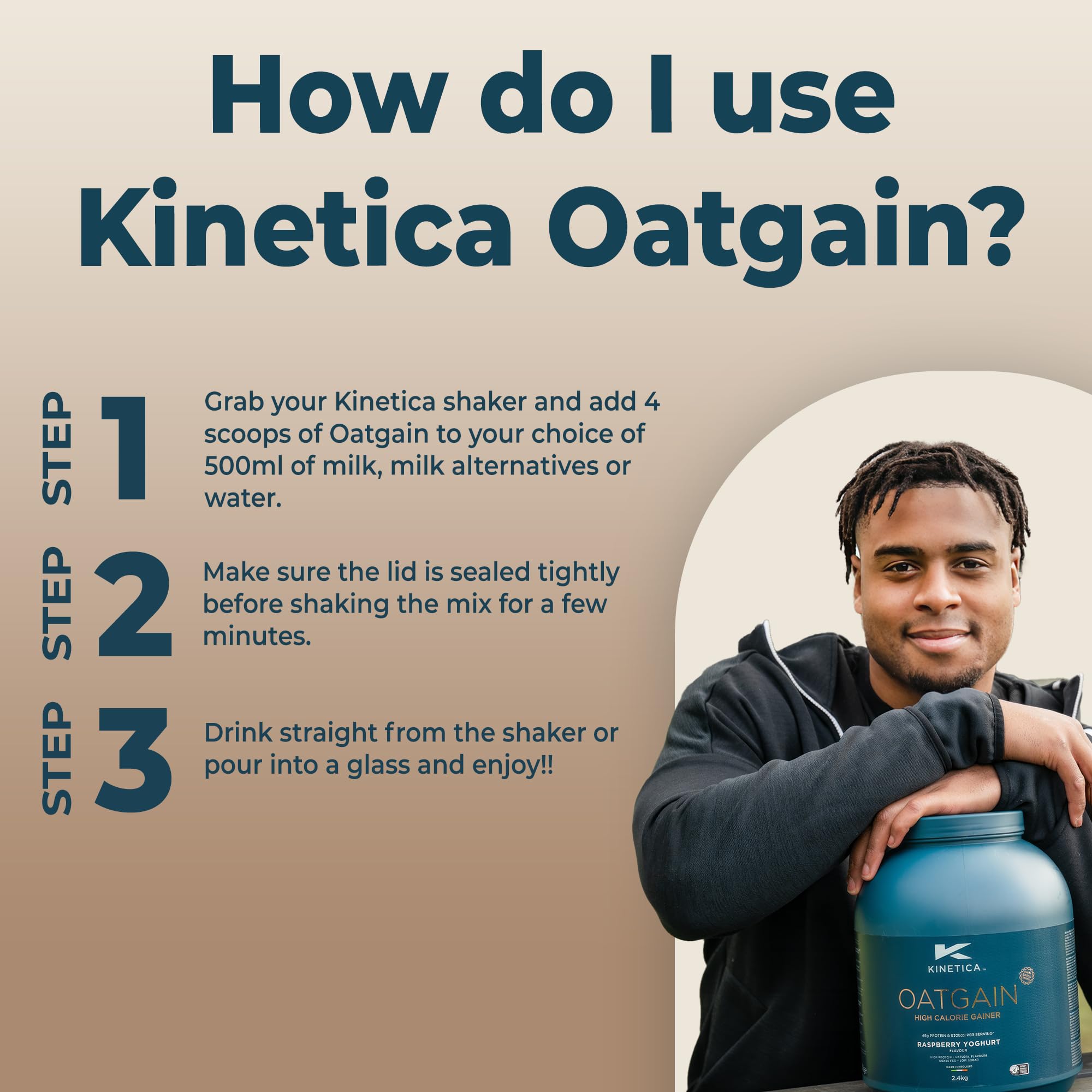 Kinetica OatGain Weight Gainer 600+ Calories & 47g Protein per Serving, 2.4 kg Kinetica uk supplements