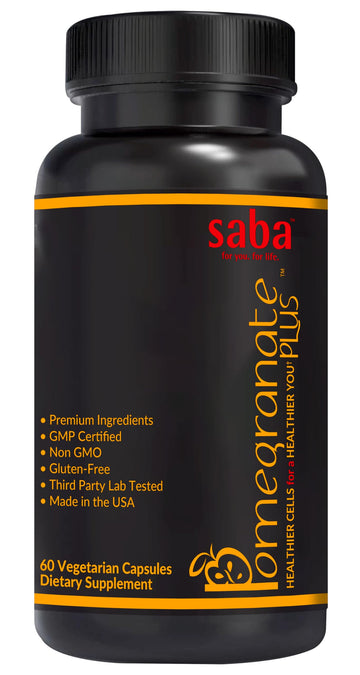 Saba Pomegranate Plus – Antioxidant Supplement with Astaxanthin & Adaptogens | Immune, Skin, Heart & Brain Support | Daily Stress & Cellular Wellness | 60 Capsules Saba uk supplements