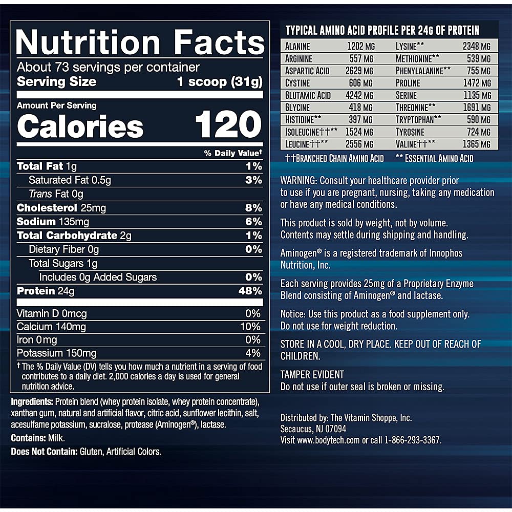 BODYTECH Whey Tech Pro 24 Protein Powder - Protein Enzyme Blend with BCAA's to Fuel BODYTECH uk supplements