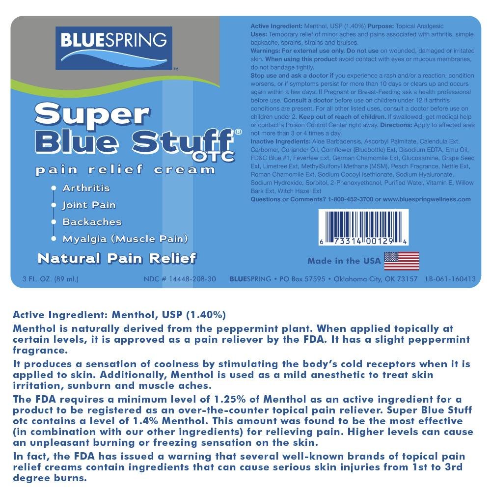 Super Blue Stuff Natural Pain Relief roll on with Emu Oil by BlueSpring- Pain relief rub Anti Inflammatory Analgesic Cream for Back, Knee, Joint, Muscle, Arthritis, and neck Pain Relief- 3 Oz roll-on. Emu Therapy uk supplements