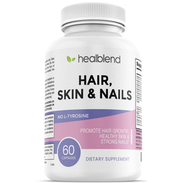 healblend Hair Skin and Nails Vitamins for Women with Biotin 5000 mcg, Iron and Manganese | Vegan, Non-GMO | 60 Capsules healblend uk supplements