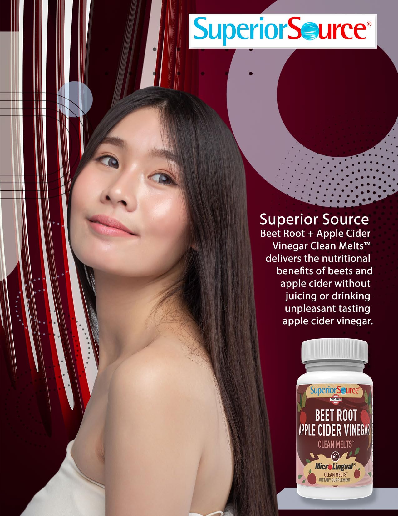 Superior Source Beet Root + Apple Cider Vinegar Clean Melts, 60 Instant Dissolving & Great Superior Source uk supplements