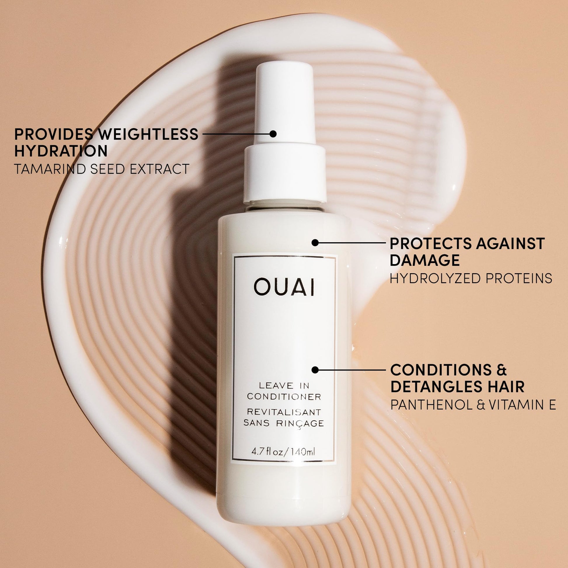 OUAI Leave In Conditioner & Heat Protectant for Hair - Prep Hair for Styling or Use as Detangling Spray to Fight Frizz & Flyaways - No Parabens, Sulfates or Phthalates (4.7 oz) OUAI uk supplements