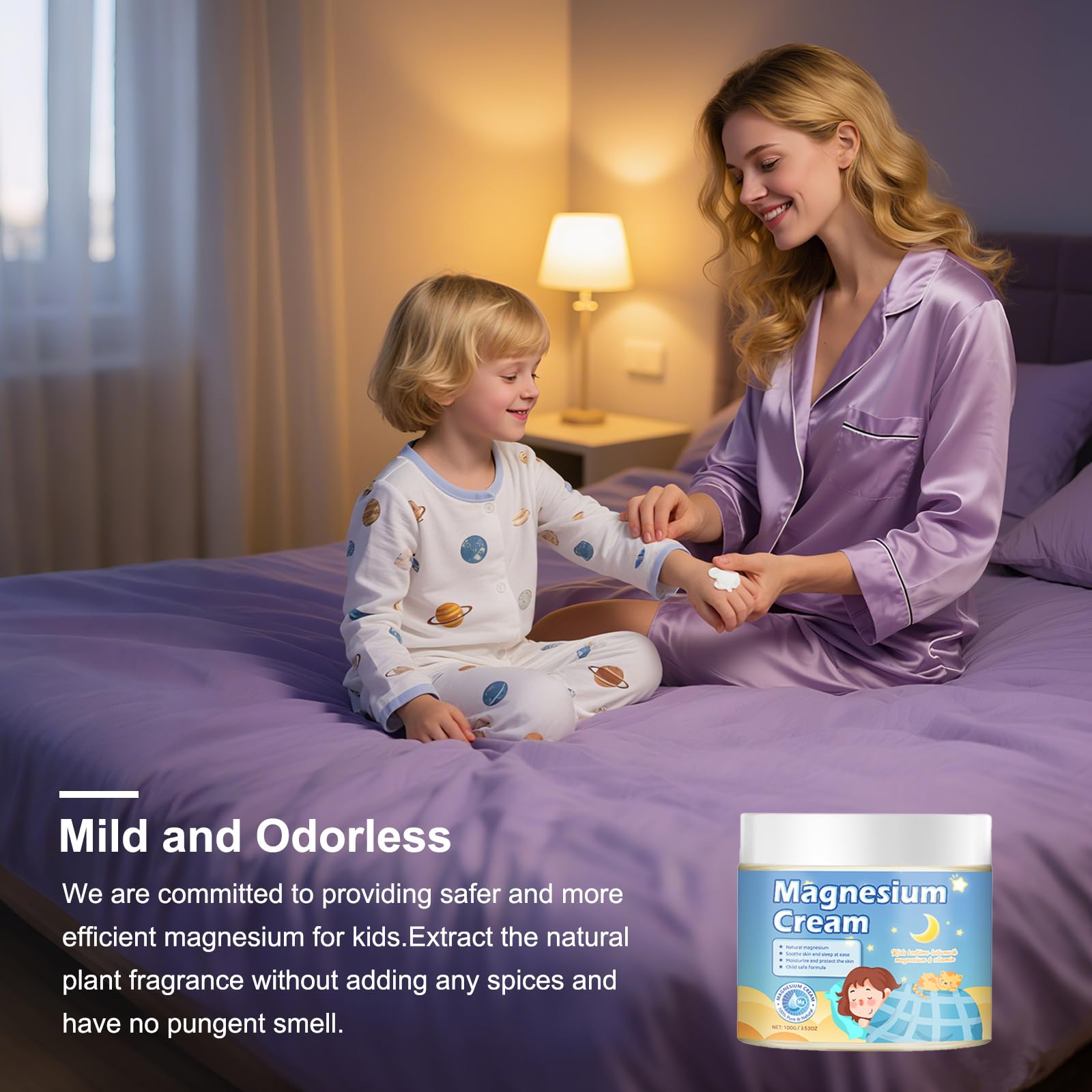 100g Magnesium Lotion for Kids Sleep,Nighttime Magnesium Cream,Soothe and Relax Your Body Before Bed,Safe for Both Adults and Children,Natural Calming Cream Support for Sleep Kzaio uk supplements