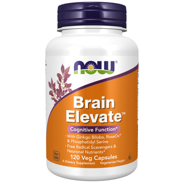 NOW Foods Supplements, Brain Elevate™, Featuring Ginkgo Biloba, RoseOx® and Phosphatidyl Serine, 120 Veg Capsules NOW Foods uk supplements