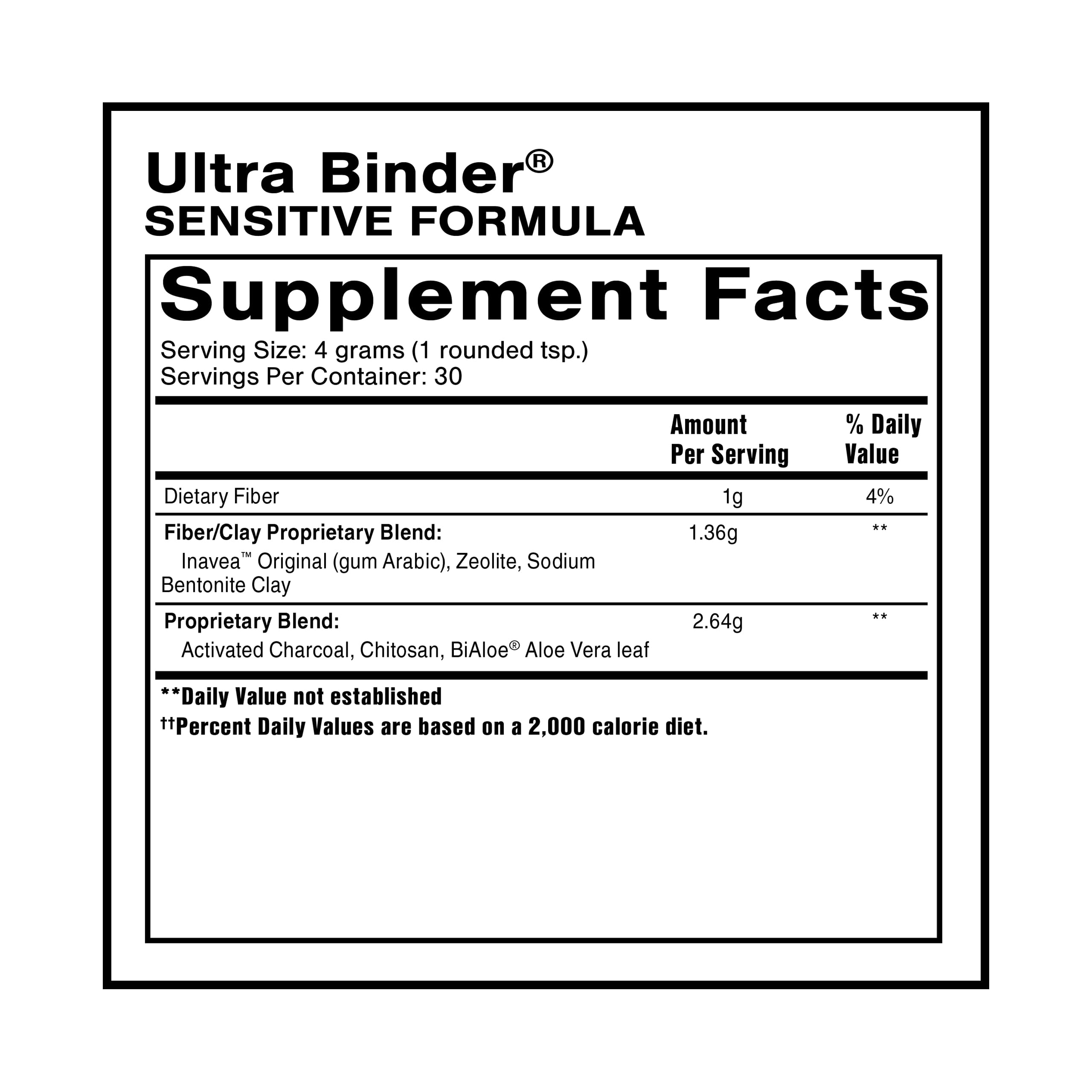 Quicksilver Scientific Ultra Binder Sensitive Formula - Gut Health Supplement with Activated Charcoal, Bentonite Clay - Cleansing Support Powder (120g) Quicksilver Scientific uk supplements