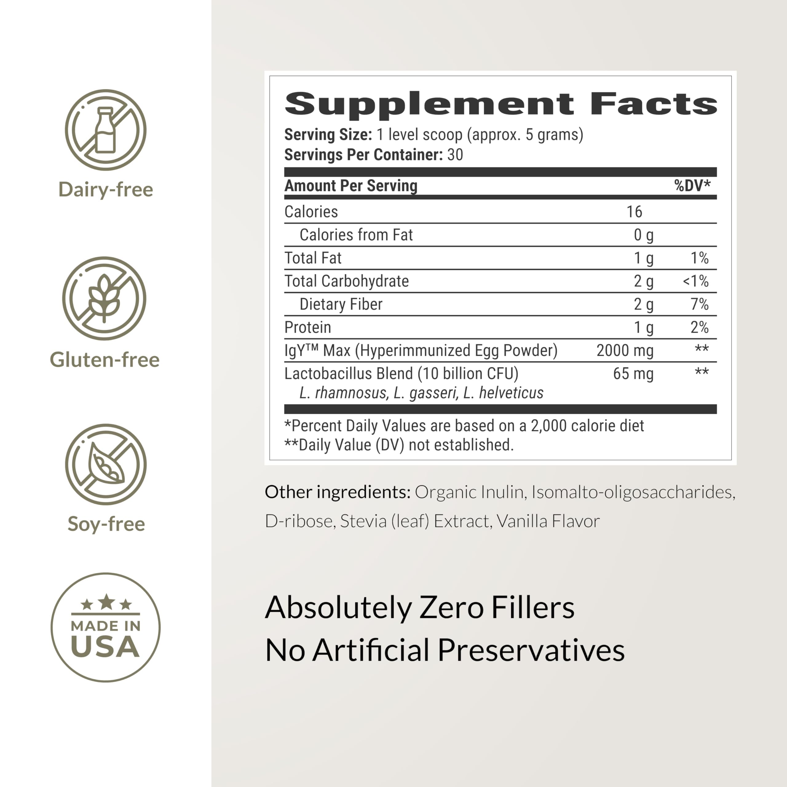 Microbiome Breakthrough™ Gut Support Powder – Vegetarian Vanilla – With Probiotics, Prebiotics, and IgY Max® – Source of L-Glutamine – Supports Digestive Comfort, Gas & Bloating Relief 30 Servings* BIOptimizers uk supplements