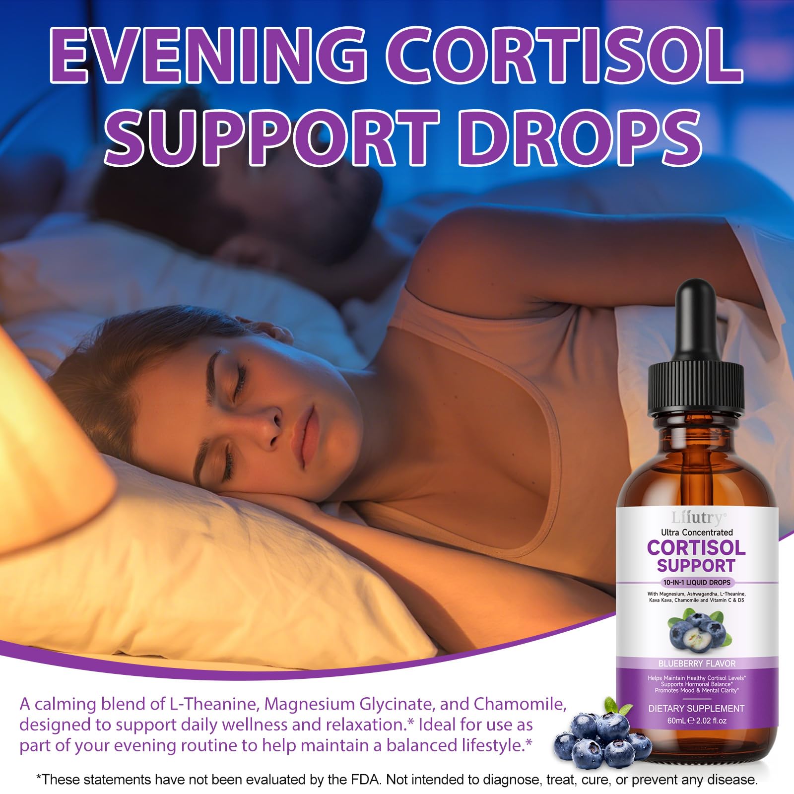 Cortisol Supplement Liquid Drops, Cortisol Supplements for Women & Men, 10 in 1 Cortisol Detox Manager Reducer with Magnesium, Ashwagandha, L-theanine, Hormone Balanced, Sleep Support - 2.02 fl.oz XCTTDXEH uk supplements