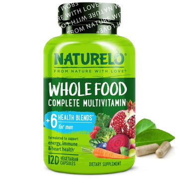 NATURELO Mens Multivitamins - Whole Food Multivitamin for Men with Vitamins, Minerals - 120 Vegetarian Capsules for Energy, Brain, Heart, Eye Health* NATURELO uk supplements