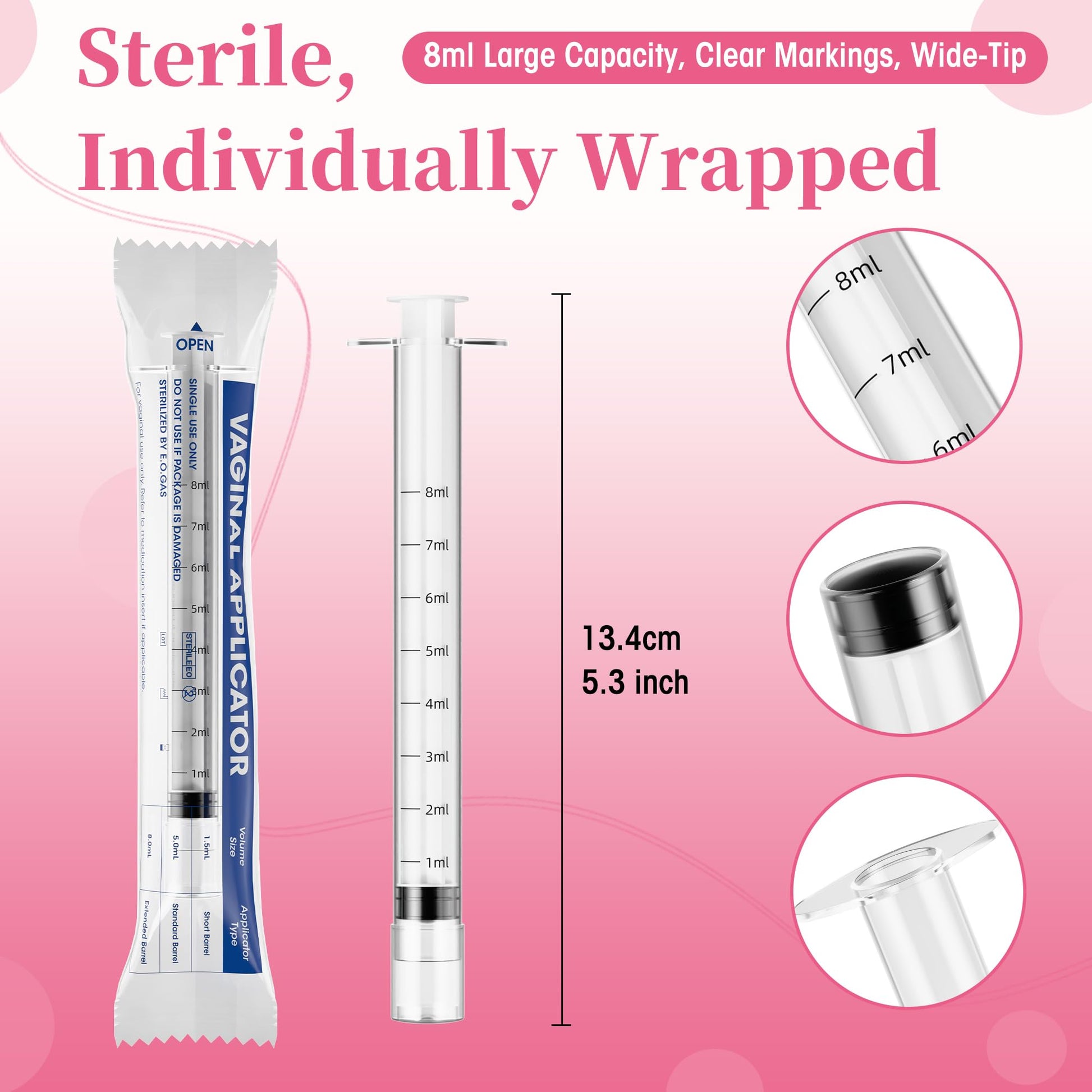Disposable Vaginal Suppository Applicator for Women – 8ml Lube Injector Syringes with Smooth Tip, Fits Most Creams Gels Pills Tablet Suppositories, Sterilized Individually Wrapped, Pack of 20 BeHerk uk supplements