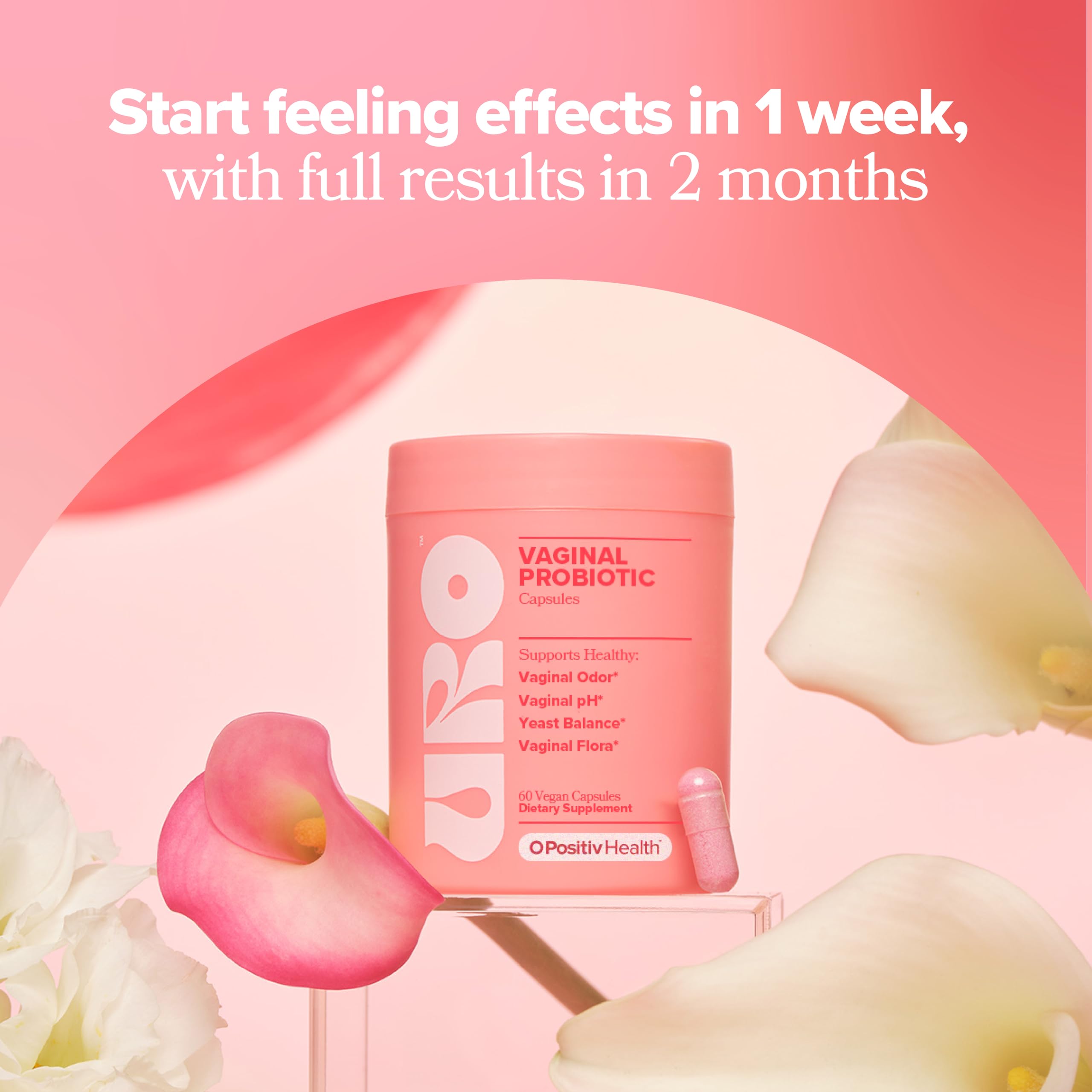 URO Vaginal Probiotics for Women pH Balance with Prebiotics & Lactobacillus Probiotic Blend O Positiv uk supplements