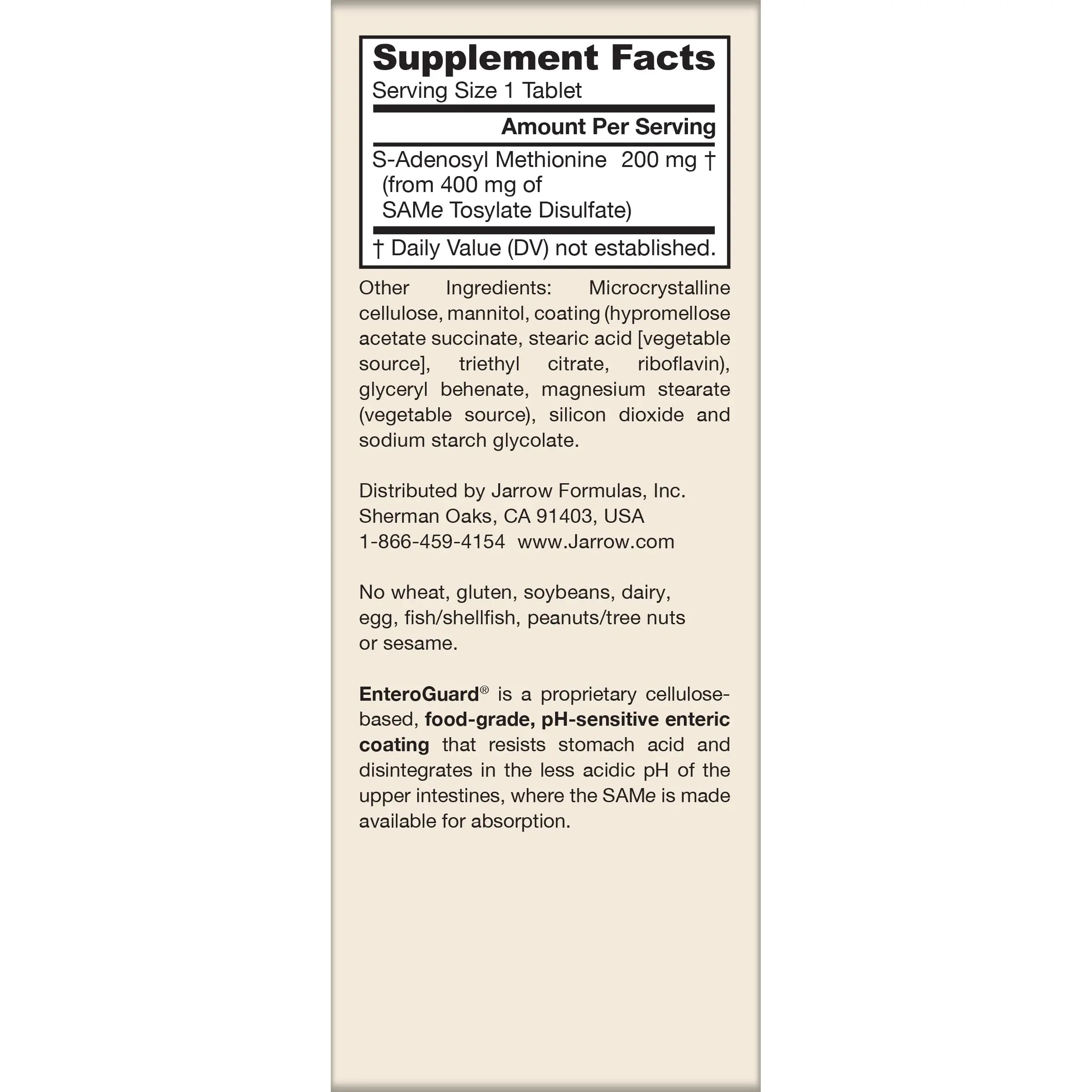 Jarrow Formulas® Same 200 mg, Supports Joint Health, Liver Function, Brain Metabolism, 60 Tablets, Up to A 60 Day Supply Jarrow Formulas uk supplements