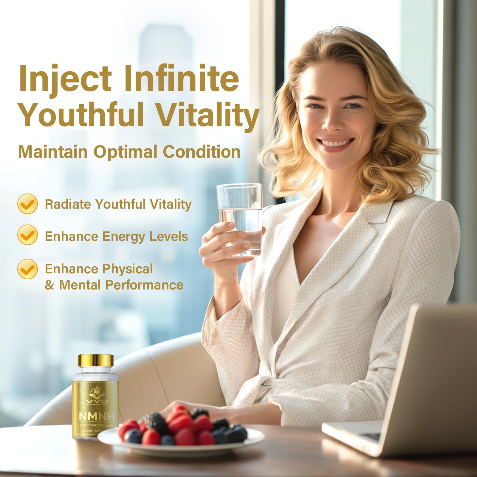 120 Capsules-NMNH (Dihydronicotinamide Mononucleotide), NAD Supplement to Boost NAD+ Levels as We Age (May Be More Effective Than Nicotinamide Riboside), NMNH Supplement for Anti-Aging VVQ uk supplements
