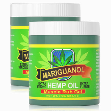 Mariguanol 9 Oz. Extra Strong Muscle Rub Gel with Hemp Oil, Menthol & Camphor – Cooling, Rapid-Absorbing Topical Gel for Active Lifestyles – Net Wt. 9 oz (255.4 g) [Pack of 2] MARIGUANOL uk supplements