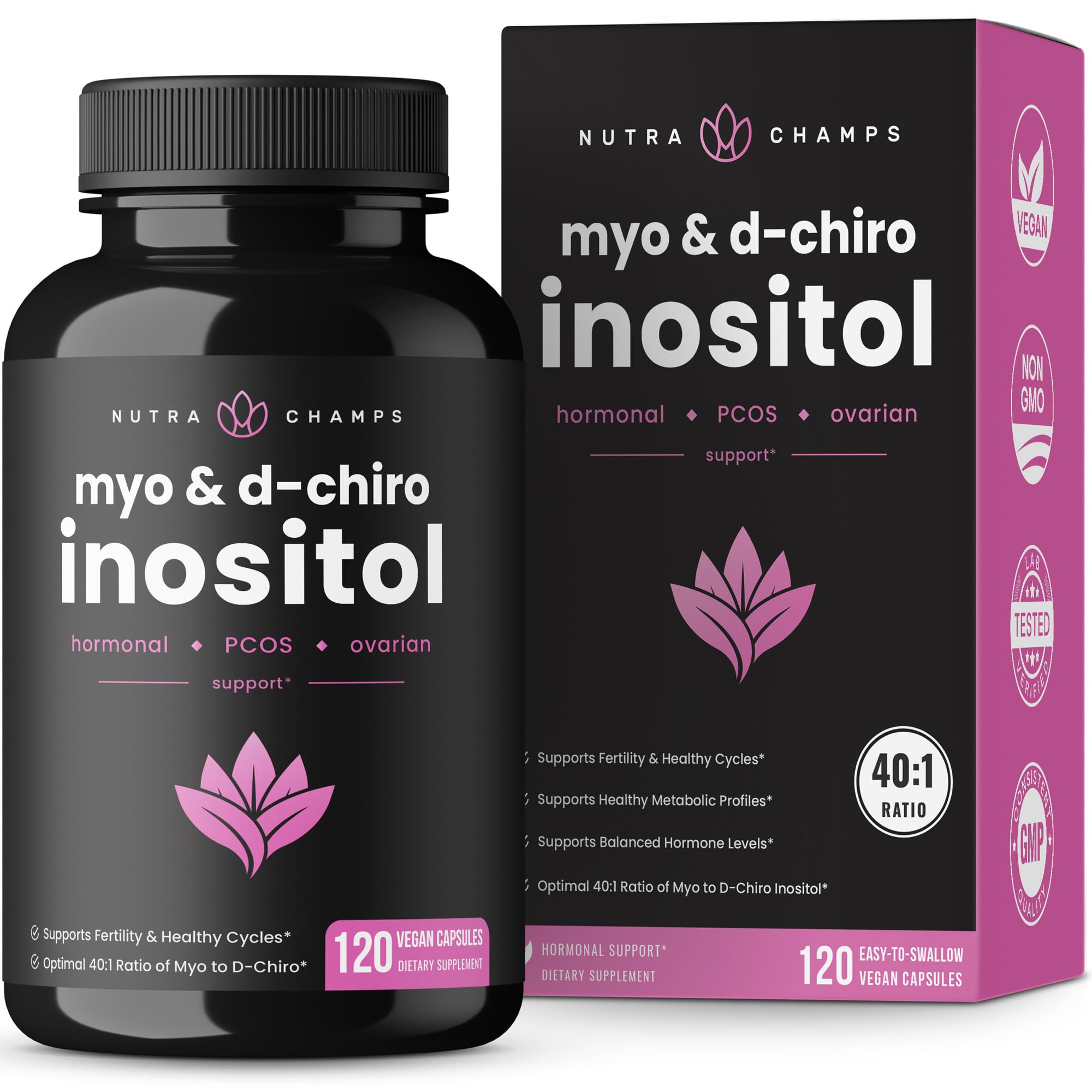NutraChamps Myo-Inositol & D-Chiro Inositol Supplement | Ovarian & PCOS Support NutraChamps uk supplements