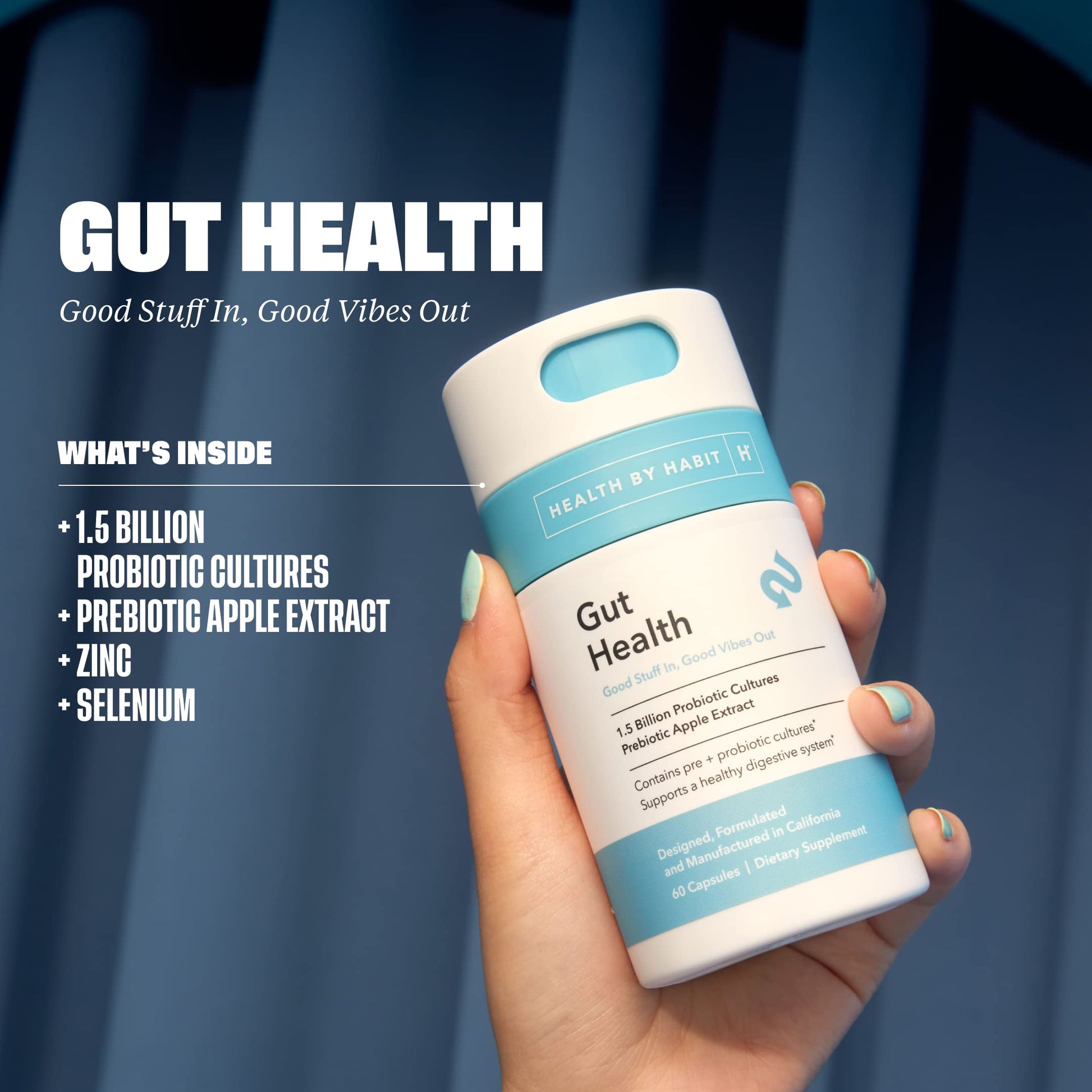 Health By Habit Gut Health Supplement (60 Capsules) - Contains 1.5 Billion probiotic Health By Habit uk supplements