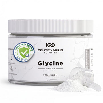 Premium Glycine Powder 250g | Amino Acids Supplement for Post Workout Muscle Recovery, Digestion, Sleep Aid + More - Vegan, Additive-Free Centenarius Nutrition uk supplements