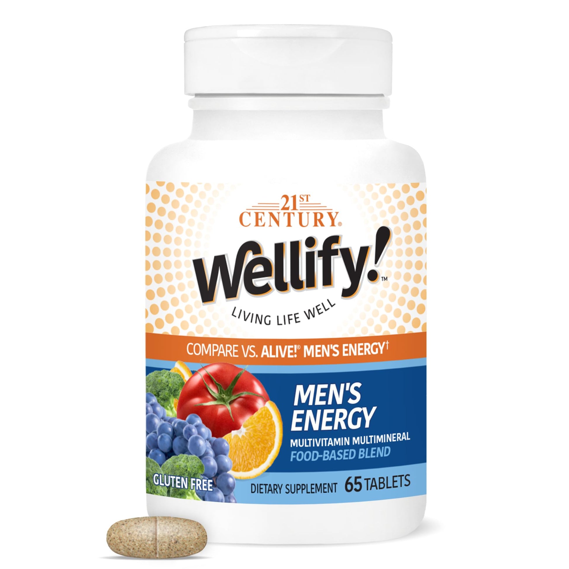 21st Century Wellify Men's Energy Multivitamins with Minerals, 65 Count 21st Century uk supplements