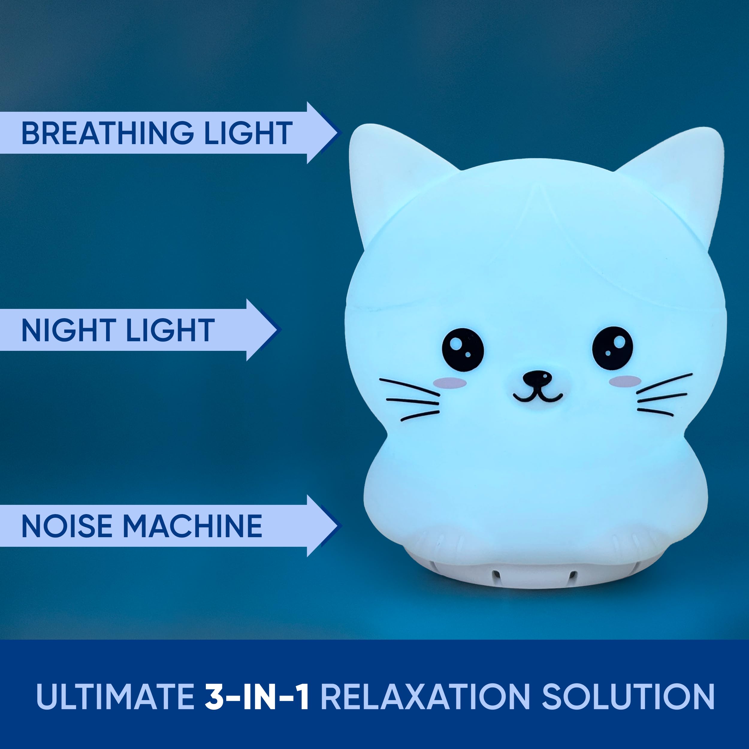 Mindfulness 'Breathing Kitty' | 4-7-8 Guided Visual Meditation Breathing Light | 3 in 1 Device Rainlax uk supplements