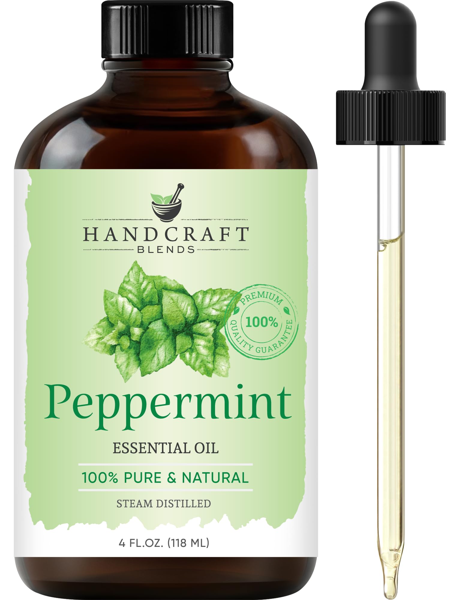 Handcraft Blends Peppermint Essential Oil - Huge 4 Fl Oz - 100% Pure and Natural - Premium Grade Handcraft Blends uk supplements
