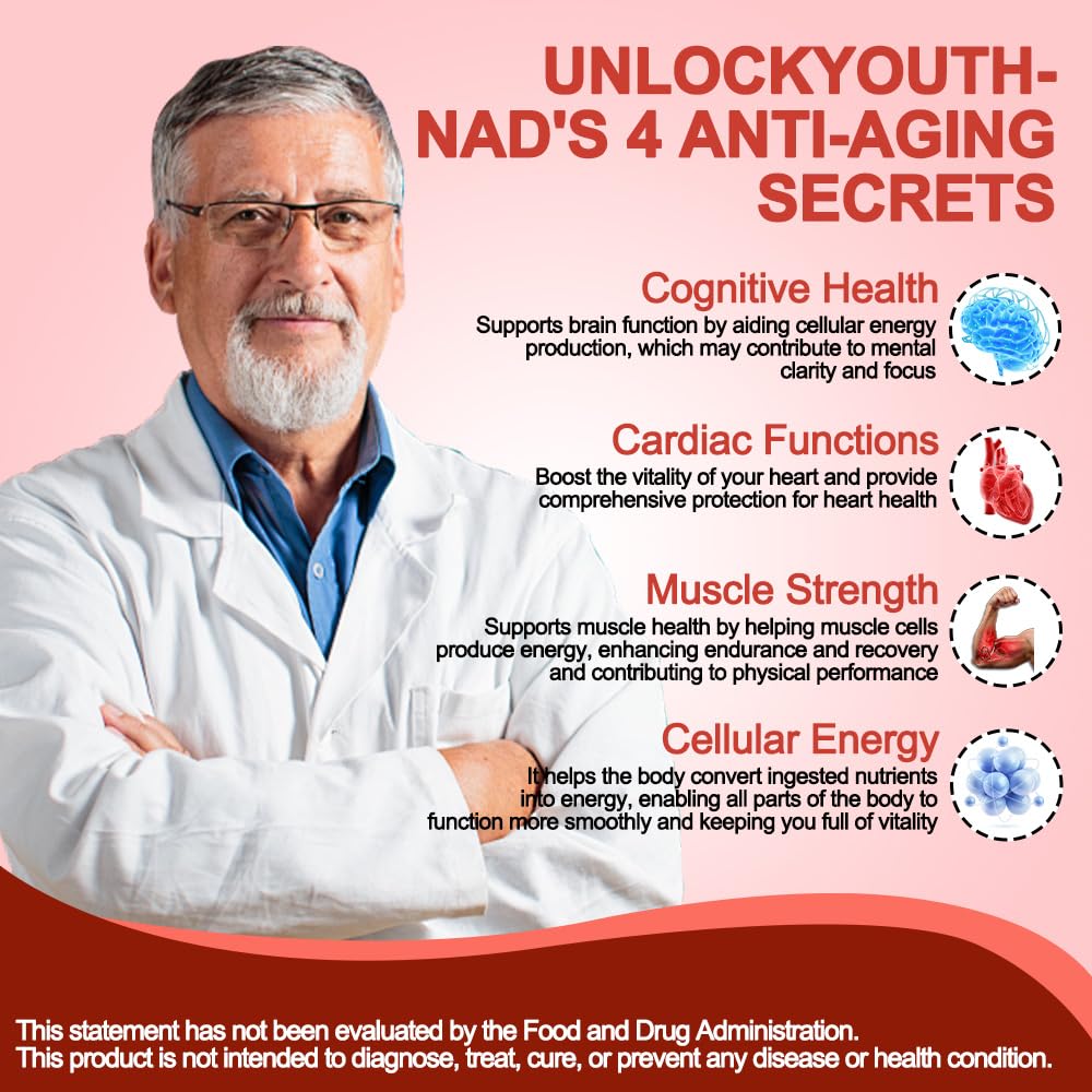 Royalee NAD Supplement 1200mg Synergistic Blend with Nicotinamide Riboside, PQQ & Resveratrol - Premium Anti-Aging Supplement for Cellular Energy, Mental Clarity and Longevity (30 Packets)1 Royalee uk supplements