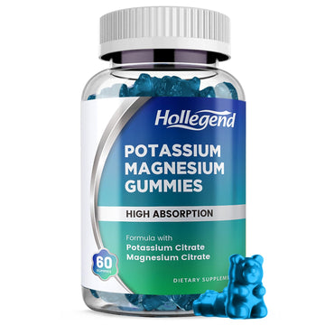 HOLLEGEND Potassium Magnesium Gummies, High Absorption Potassium Citrate 99mg Magnesium Citrate 180mg, Chewable Gummy Supplements for Leg Cramps & Muscle, 60 Count HOLLEGEND uk supplements