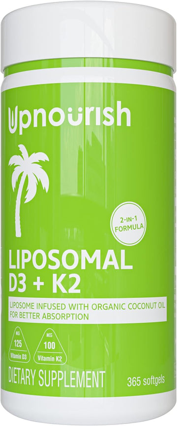 UpNourish Liposomal D3 & K2 MK-7, Advanced Absorption for Optimal Bone and Immun UpNourish uk supplements