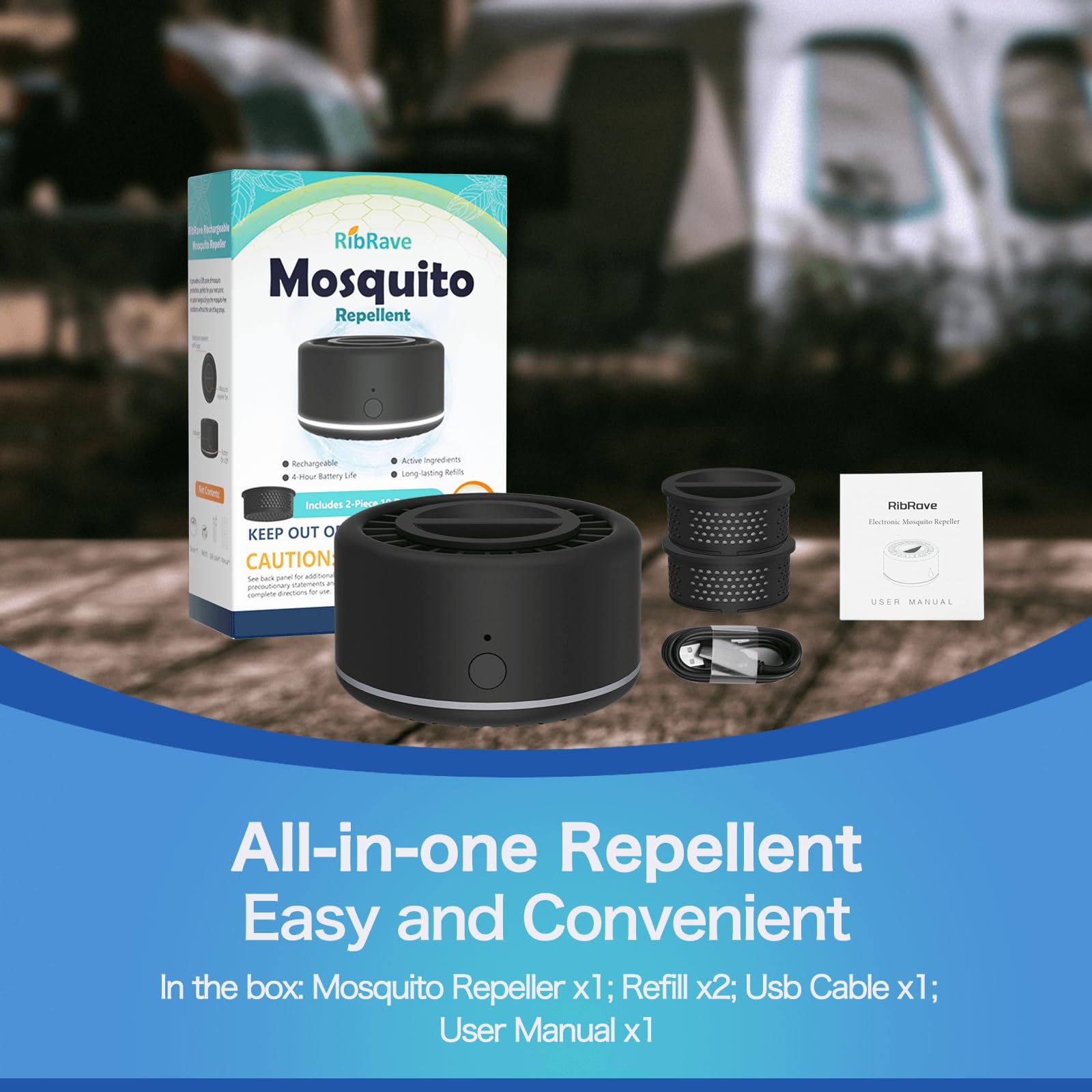 Rechargeable Mosquito Repeller Outdoor Patio Bug Insect Repellent Indoor RibRave uk supplements