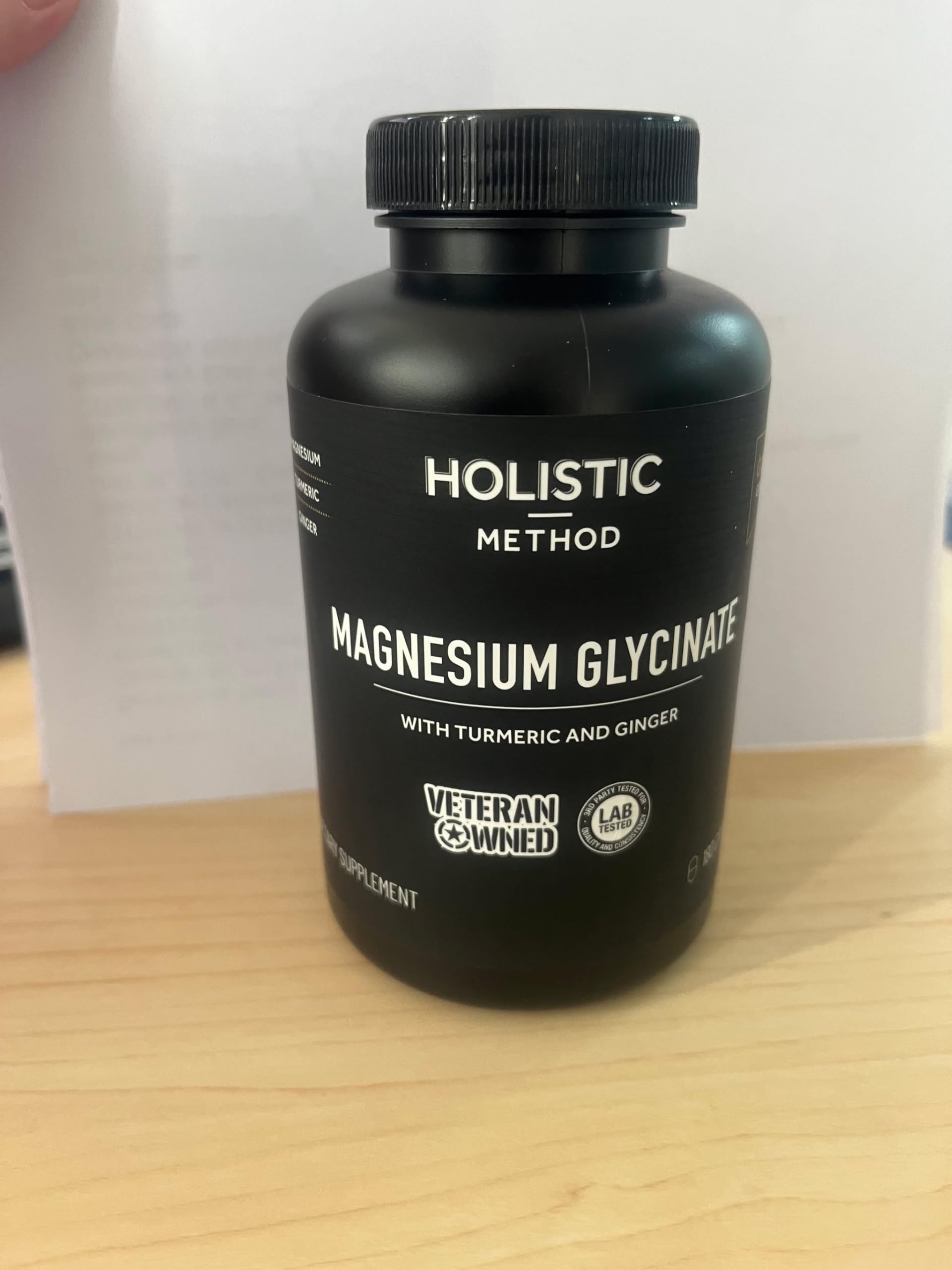 Magnesium Glycinate Capsules with Organic Turmeric and Ginger - 180 Vegan Capsules for Sleep, Relaxation, Muscle Cramps and Immune Support Holistic Method uk supplements
