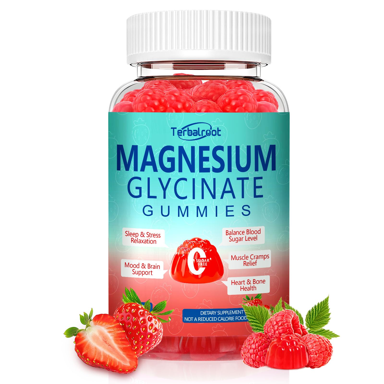 Magnesium Glycinate Gummies 400mg, Sleep & Relaxation Support, Sugar Free Vegan Magnesium Gummies for Adults Magnesium Supplements for Muscle Cramps, Stress Relief, Calm Mood,High Absorption, 60 Count Terbalroot uk supplements