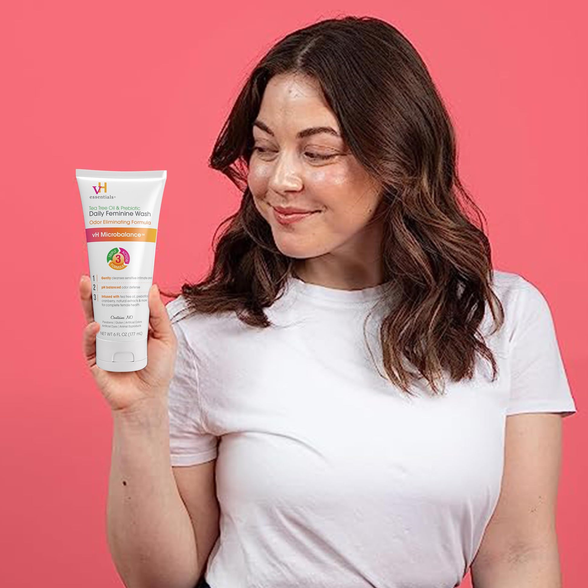 vH essentials, Ph Balanced Daily Feminine Wash, Tea Tree Oil & Prebiotic vH essentials uk supplements