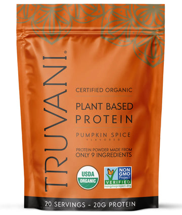 Truvani Vegan Pea Protein Powder | Pumpkin Spice | 20g Organic Plant Based Protein | 20 Servings | Keto | Gluten & Dairy Free Truvani uk supplements