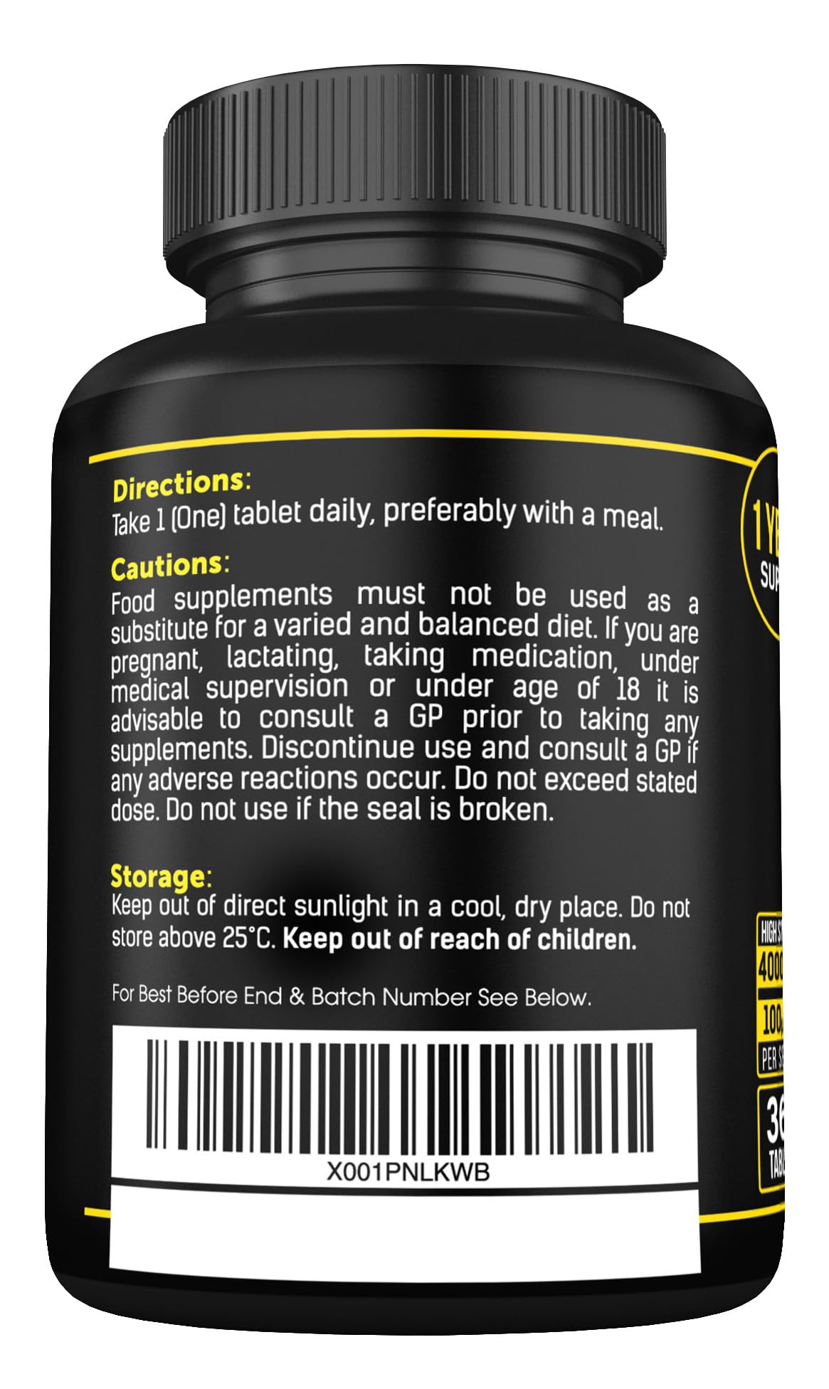 Vitamin D3 K2 High Strength Tablets - 365 Micro Tablets - Vitamin d3 4000 iu and k2 SS Sport Supplies uk supplements