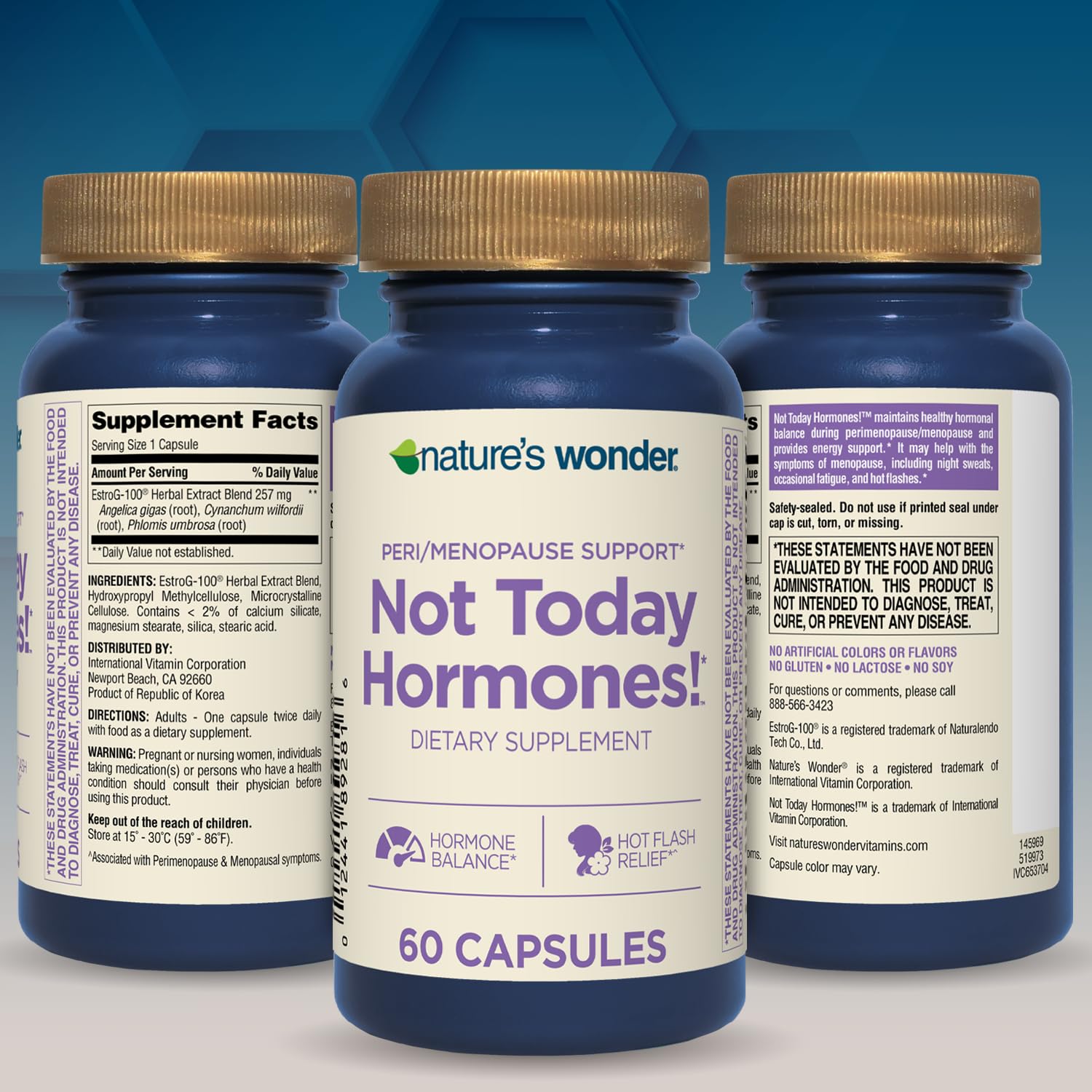 Nature's Wonder Not Today Hormones Perimenopause and Menopause Support Supplement for Women with Estro-G100, Supports Hot Flashes and Night Sweats 60 Vegetarian Capsules, 60 Day Supply Nature's Wonder uk supplements