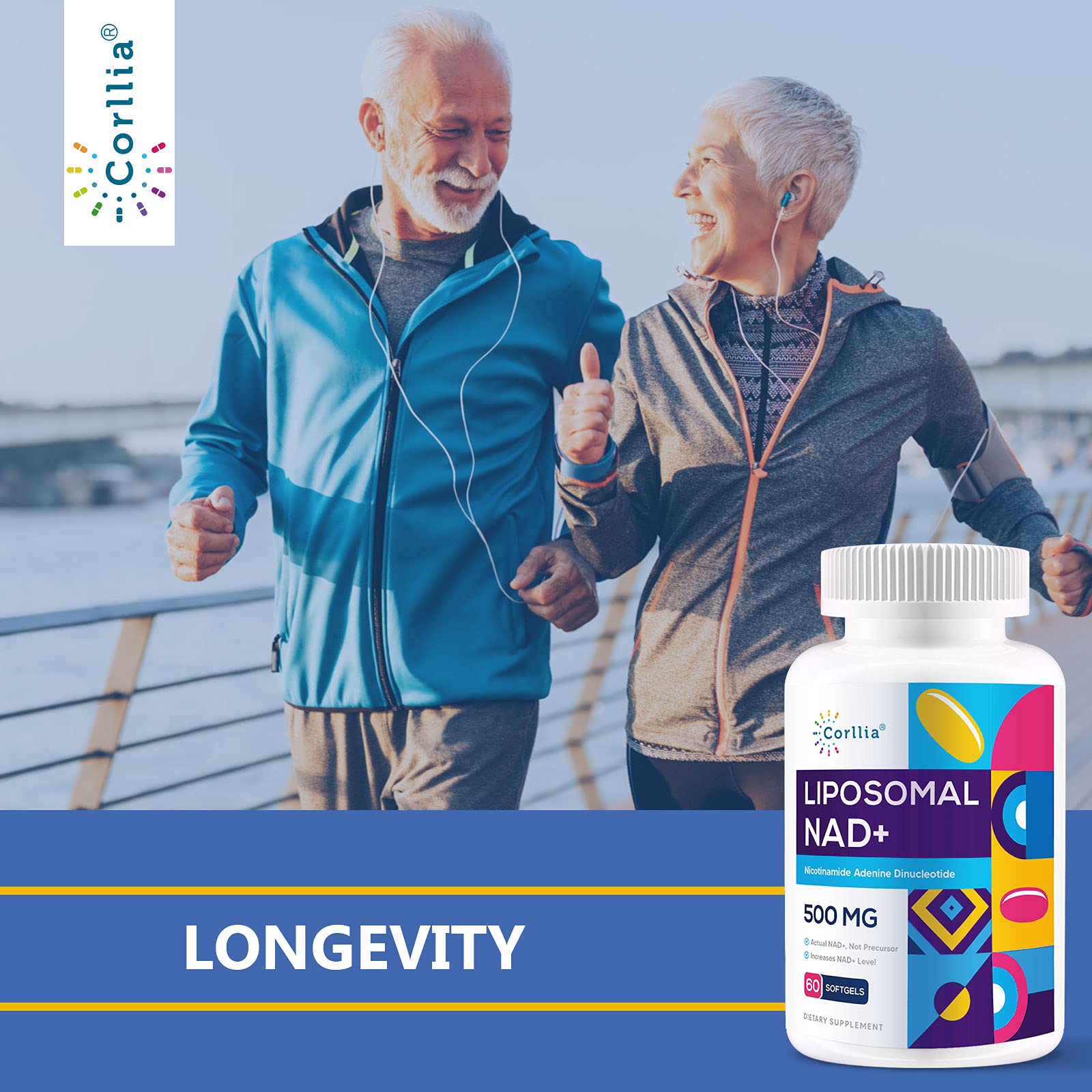 Liposomal NAD+ 500mg with TMG 250mg Softgels, Nicotinamide Riboside Alternative, Actual NAD+ Supplement, 120 Servings Corllia uk supplements
