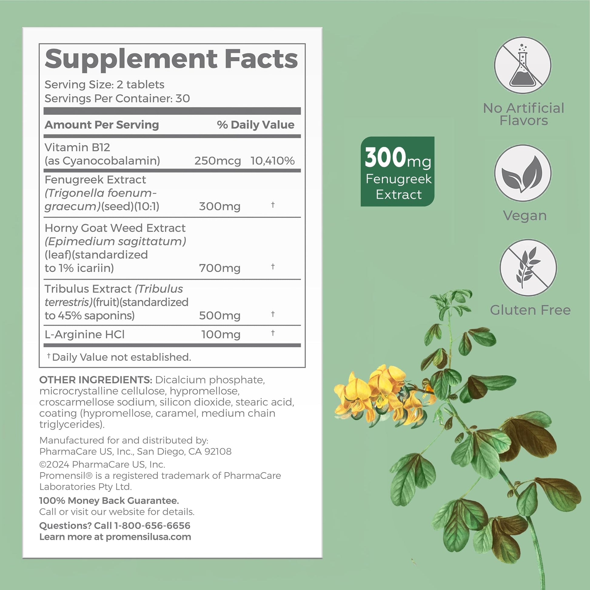 Promensil Libido & Energy - Libido Booster for Women, Sexual Health Support for Women with Low Estrogen, Fenugreek, Horny Goat Weed & Vitamins for Menopause, Clinically Proven - 30 Day Supply Promensil uk supplements
