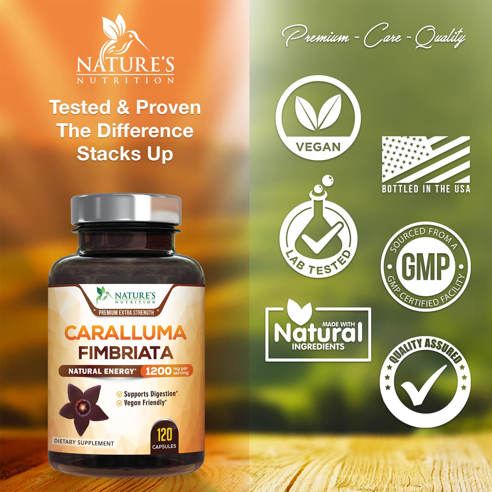 Pure Caralluma Fimbriata Extract Highly Concentrated 1200mg - Natural Endurance Support Nature's Nutrition uk supplements
