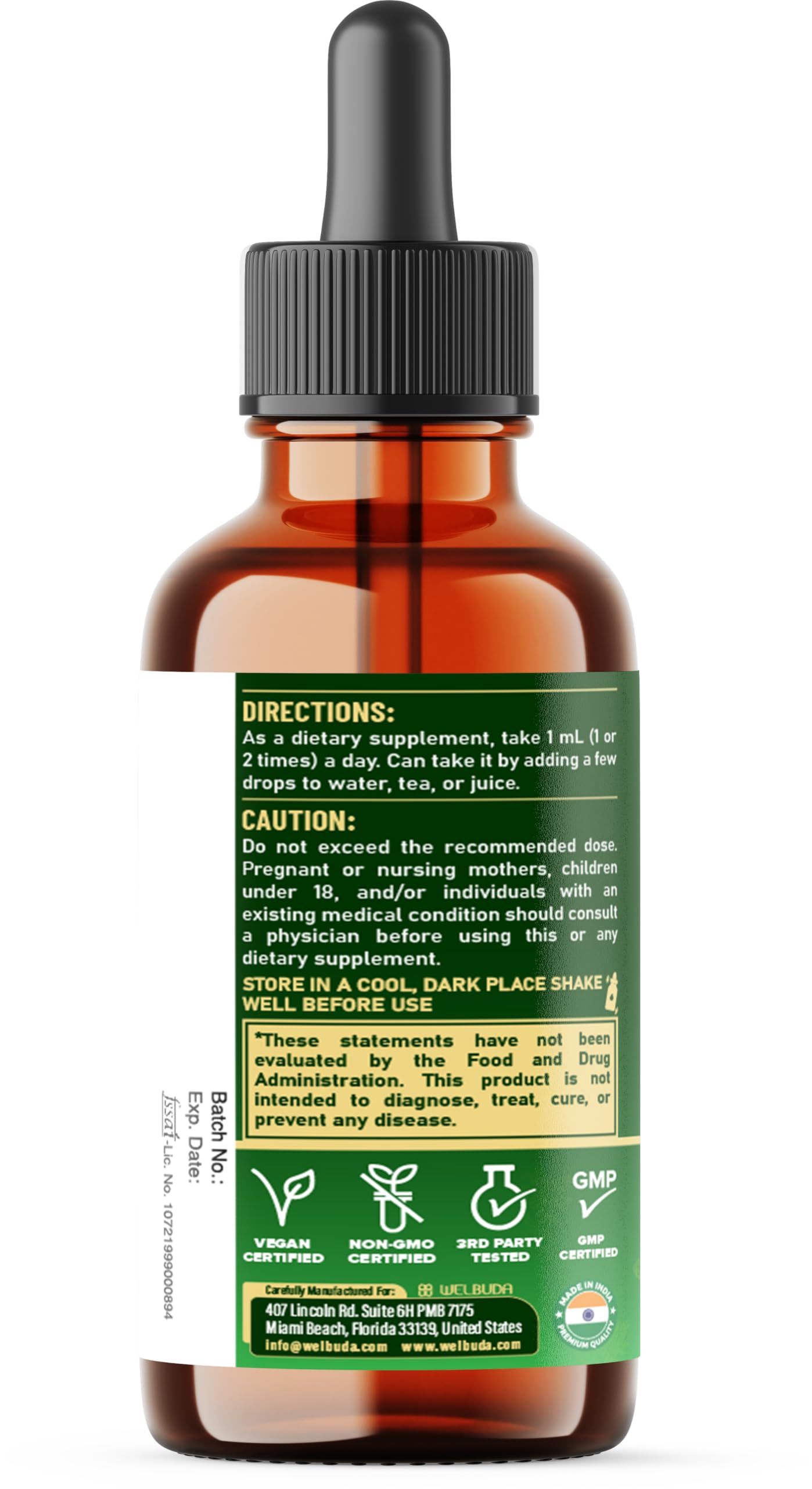 17in1 Rhodiola Rosea Liquid Supplement with Ashwagandha, Magnesium Glycine, L-Theanine, Vitamin C, Vitamin D3, Vitamin K2, Ginkgo, Turmeric, Holy Basil and More - 1 FL Oz - 60 Day Supply WELBUDA uk supplements