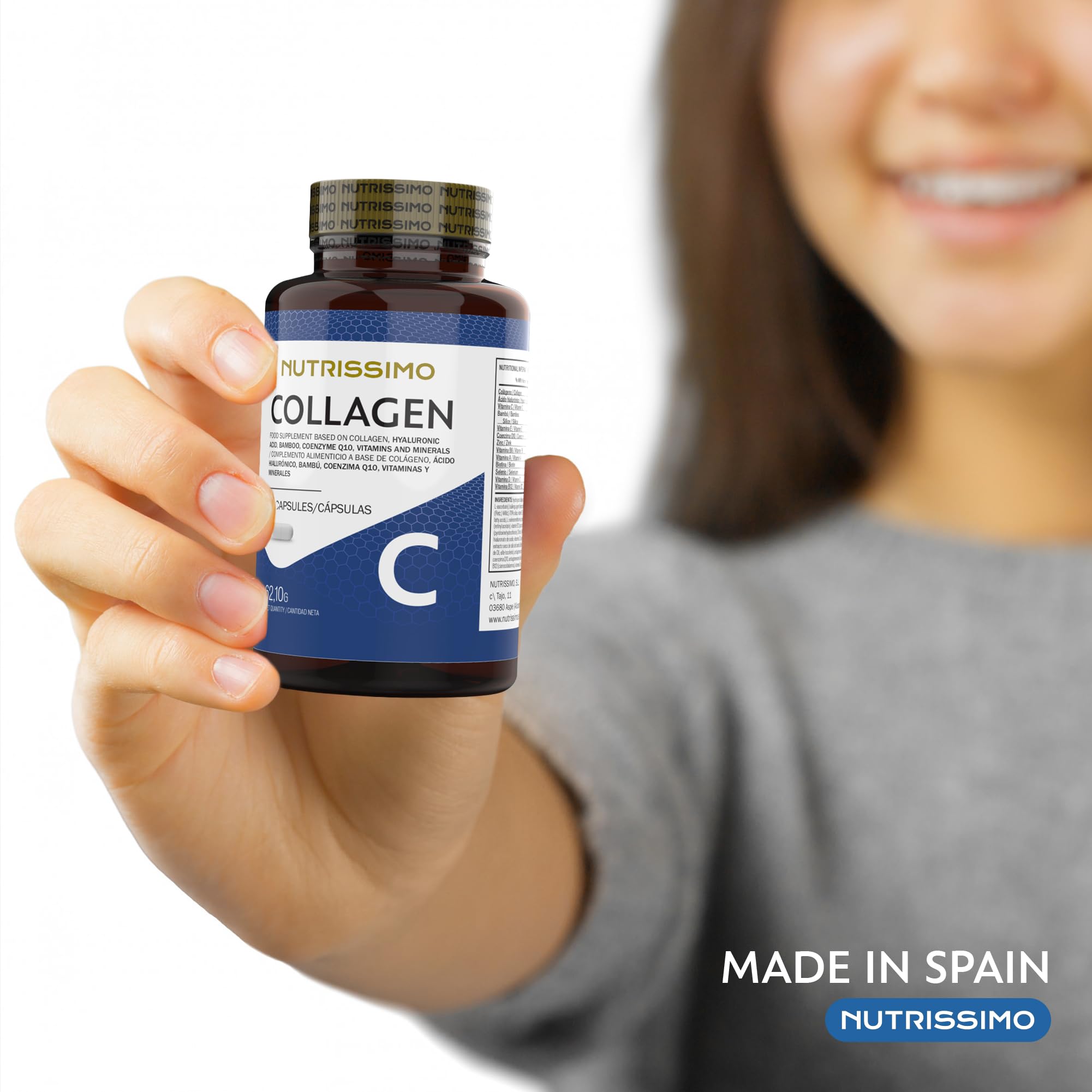 NUTRISSIMO Collagen + Hyaluronic Acid + Biotin + CoQ10 + Vitamins A, C (non-acidic), D and B12 + Zinc NUTRISSIMO uk supplements