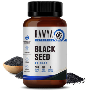 RAWYA Nutrition, Black Seed Extract, 120 Vegan Capsules, Nigella Sativa, Black Cumin RAWYA uk supplements