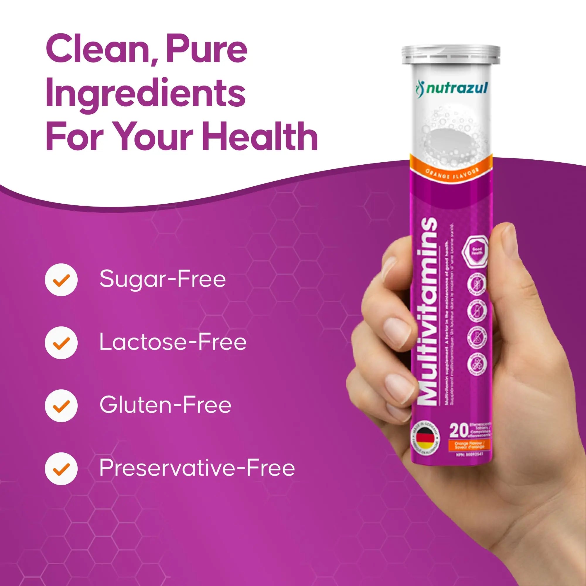 nutrazul Multivitamin Effervescent Tablets, Supplement for Daily Wellness & 9 Essential Vitamins, Contains Vitamin with Vitamin C & B Complex nutrazul uk supplements
