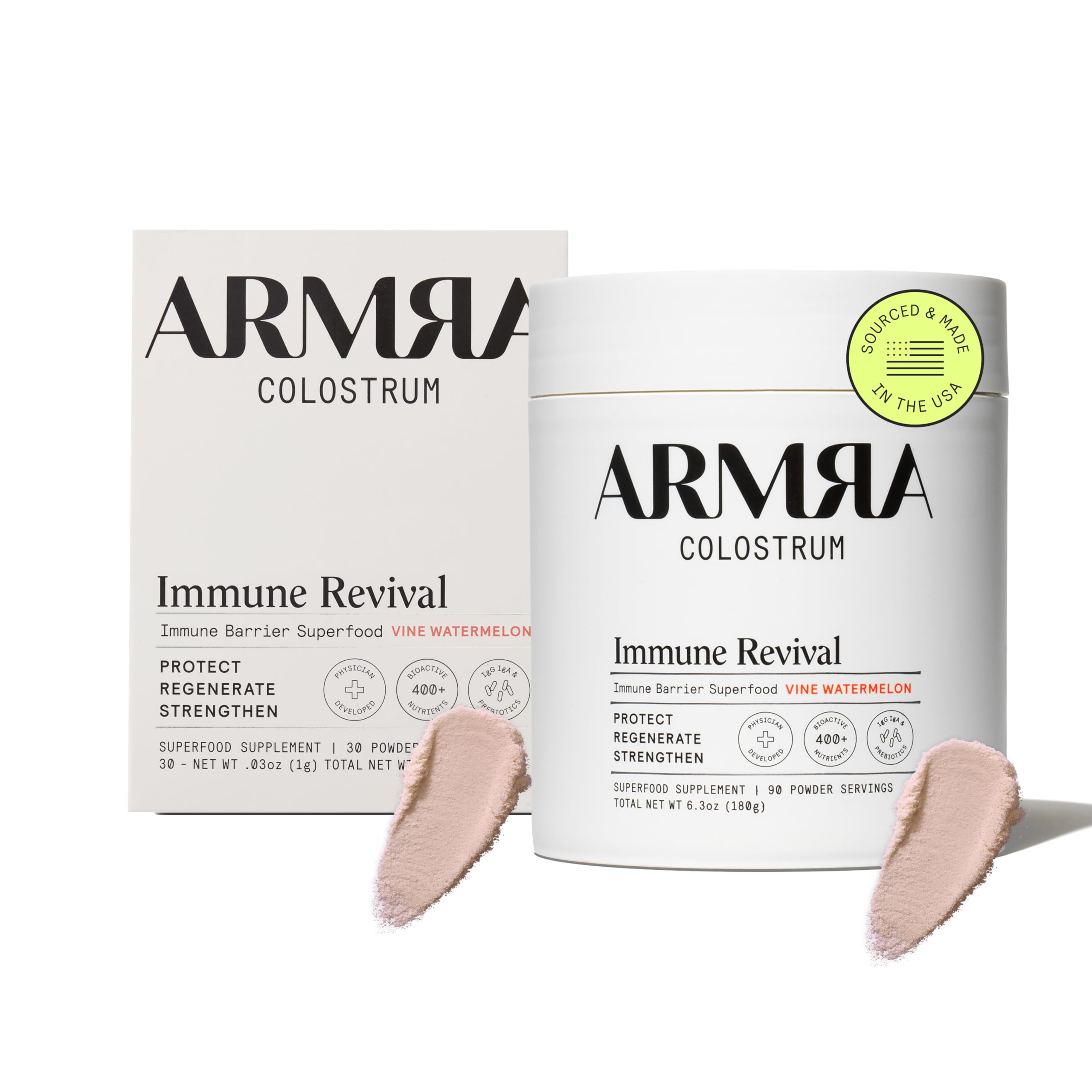ARMRA Colostrum™ Premium Powder, Grass Fed, Gut Health Bloating Immunity Skin & Hair, Contains 400+ Bioactive Nutrients, Keto, Gluten & Fat Free (Vine Watermelon Bundle | 120 Servings) ARMRA uk supplements