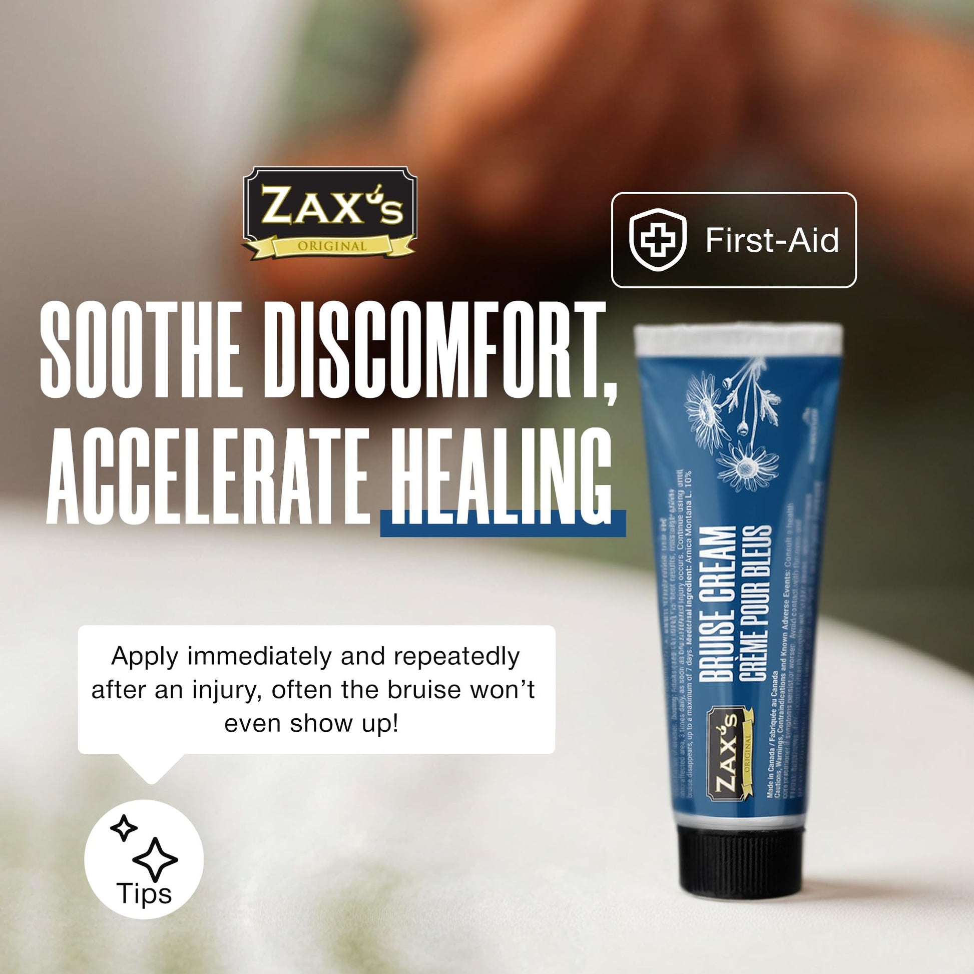 ZAX'S ORIGINAL Bruise Cream - Arnica and Witch Hazel Blend, Gentle on Skin, Plant-Based Ingredients for Skin Care - 28g ZAX'S ORIGINAL uk supplements