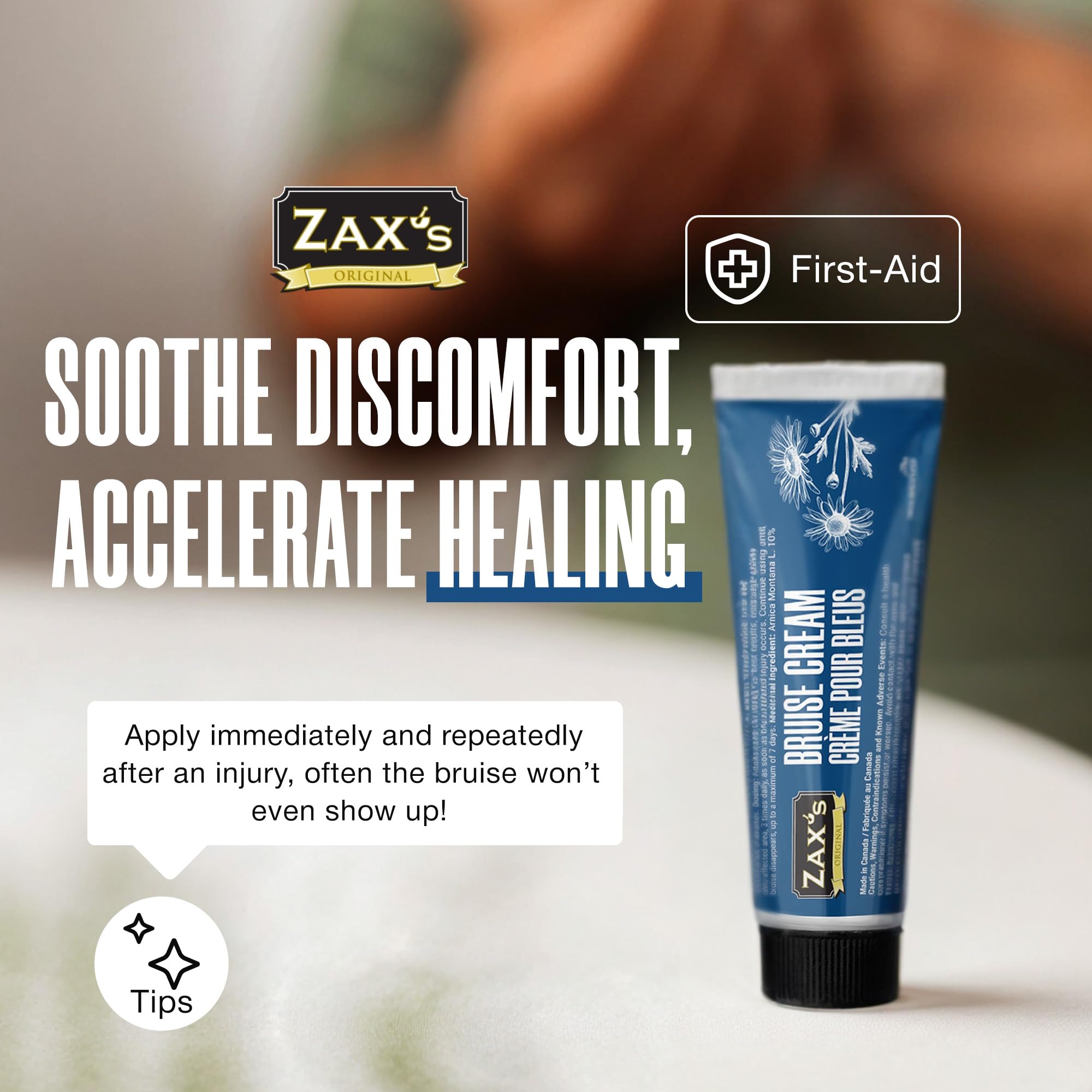 ZAX'S ORIGINAL Bruise Cream - Arnica and Witch Hazel Blend, Gentle on Skin, Plant-Based Ingredients for Skin Care - 28g ZAX'S ORIGINAL uk supplements