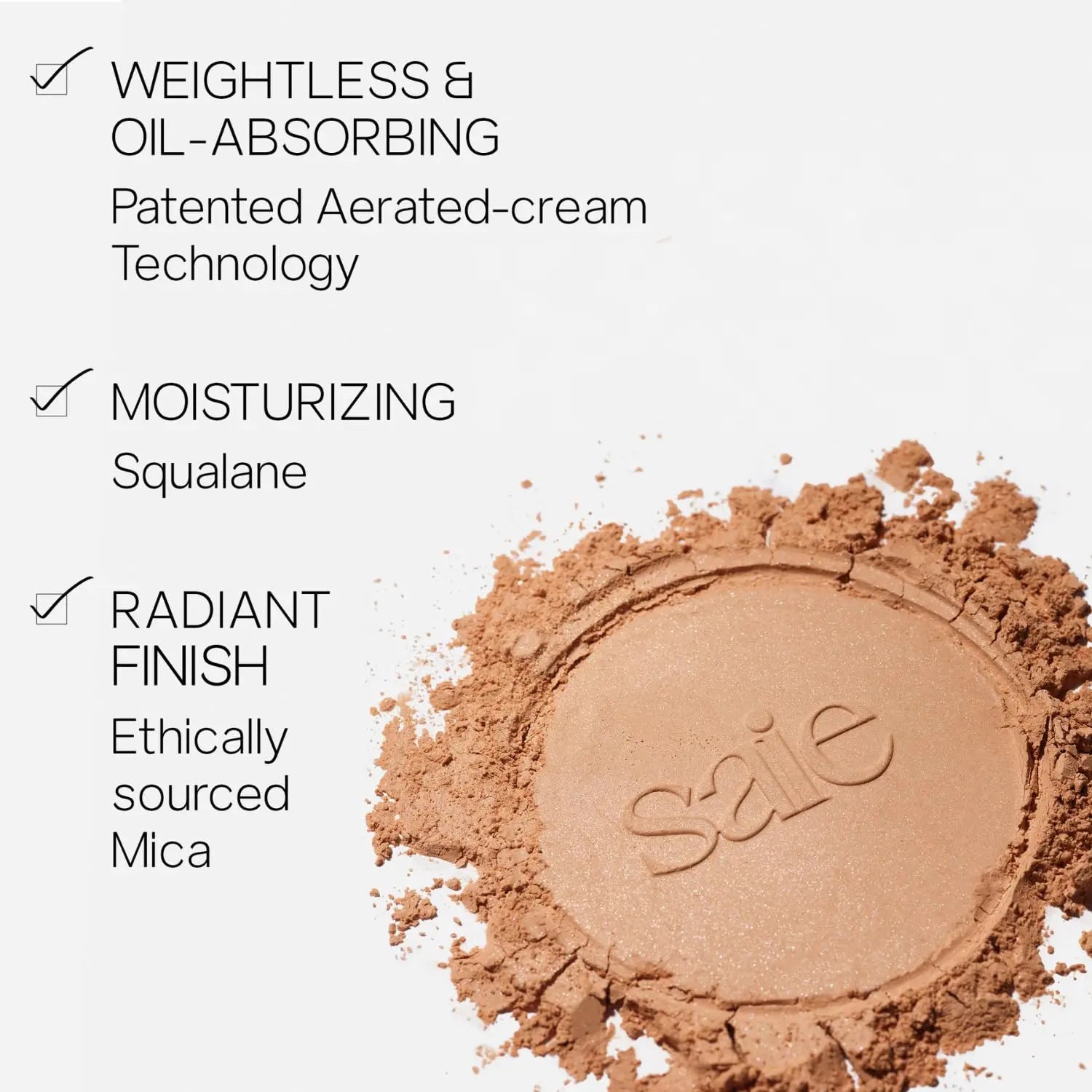 Saie Face Powder Duo, Medium - The Fluffy Brush, Soft, Multi-Use Targeted Powder Brush With Tapered Tip & Airset Radiant Loose Setting Powder, Translucent Medium (0.14 oz) - Vegan, Cruelty-Fee Saie uk supplements