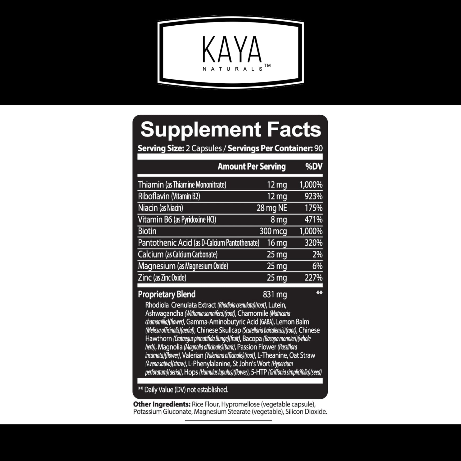 Kaya Naturals - Natural Herbal Support Vitamin Supplement are Designed to Help You find Balance and Relaxation in Your Daily Routine - Vitamin Supplement - 180 Capsules Kaya Naturals uk supplements