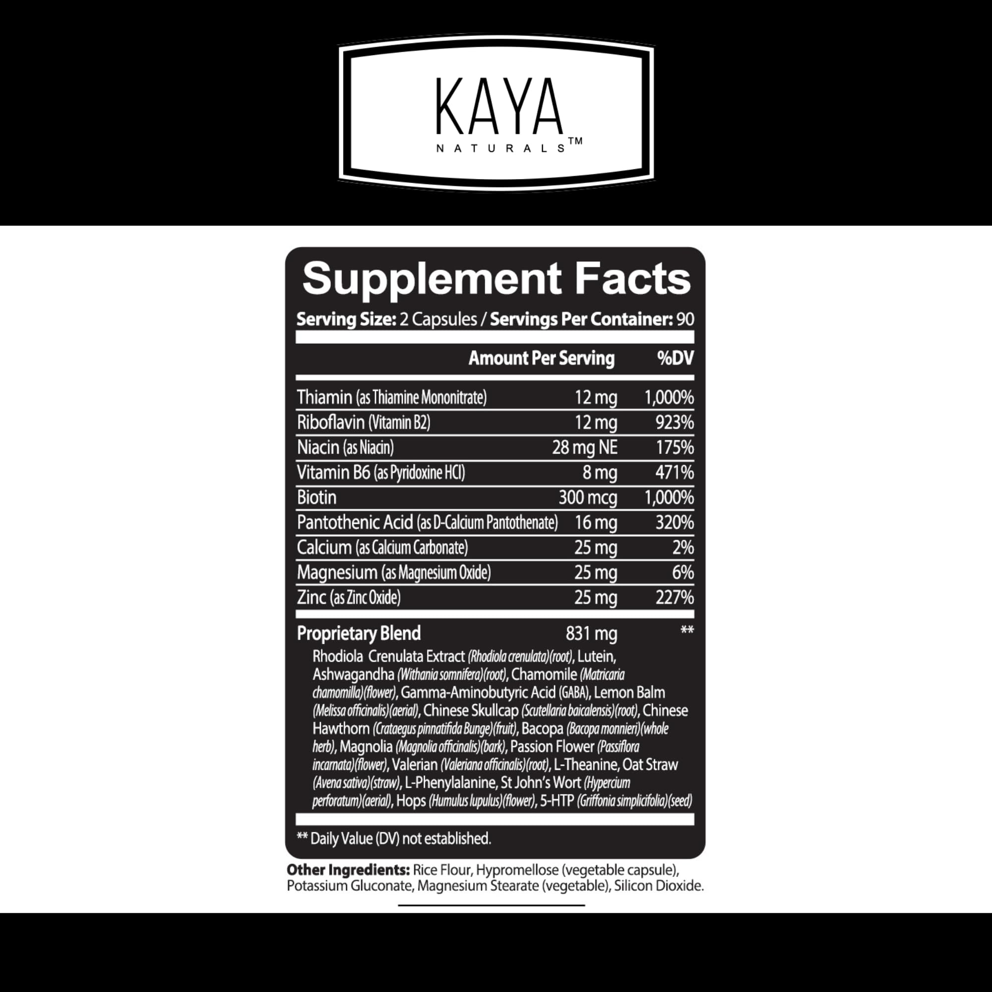Kaya Naturals - Natural Herbal Support Vitamin Supplement are Designed to Help You find Balance and Relaxation in Your Daily Routine - Vitamin Supplement - 180 Capsules Kaya Naturals uk supplements