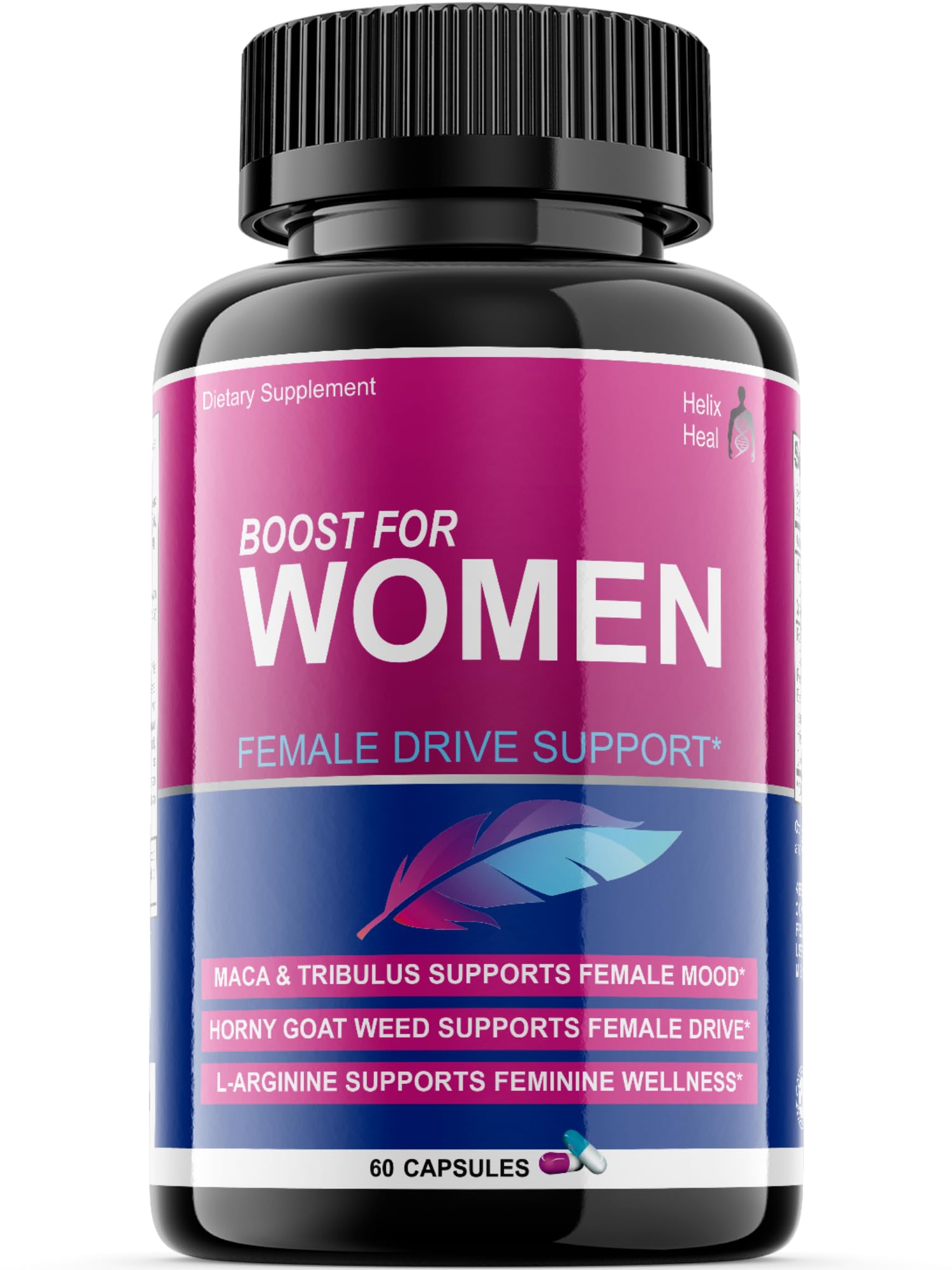 Helix Heal Libido Booster for Women Fast Acting with Horny Goat Weed - Female Desire Pills with Maca Root, Tribulus Terrestris, Ginseng and Hornygoatweed Women - Hormone Balance, Made in USA (60 ct) Helix Heal uk supplements