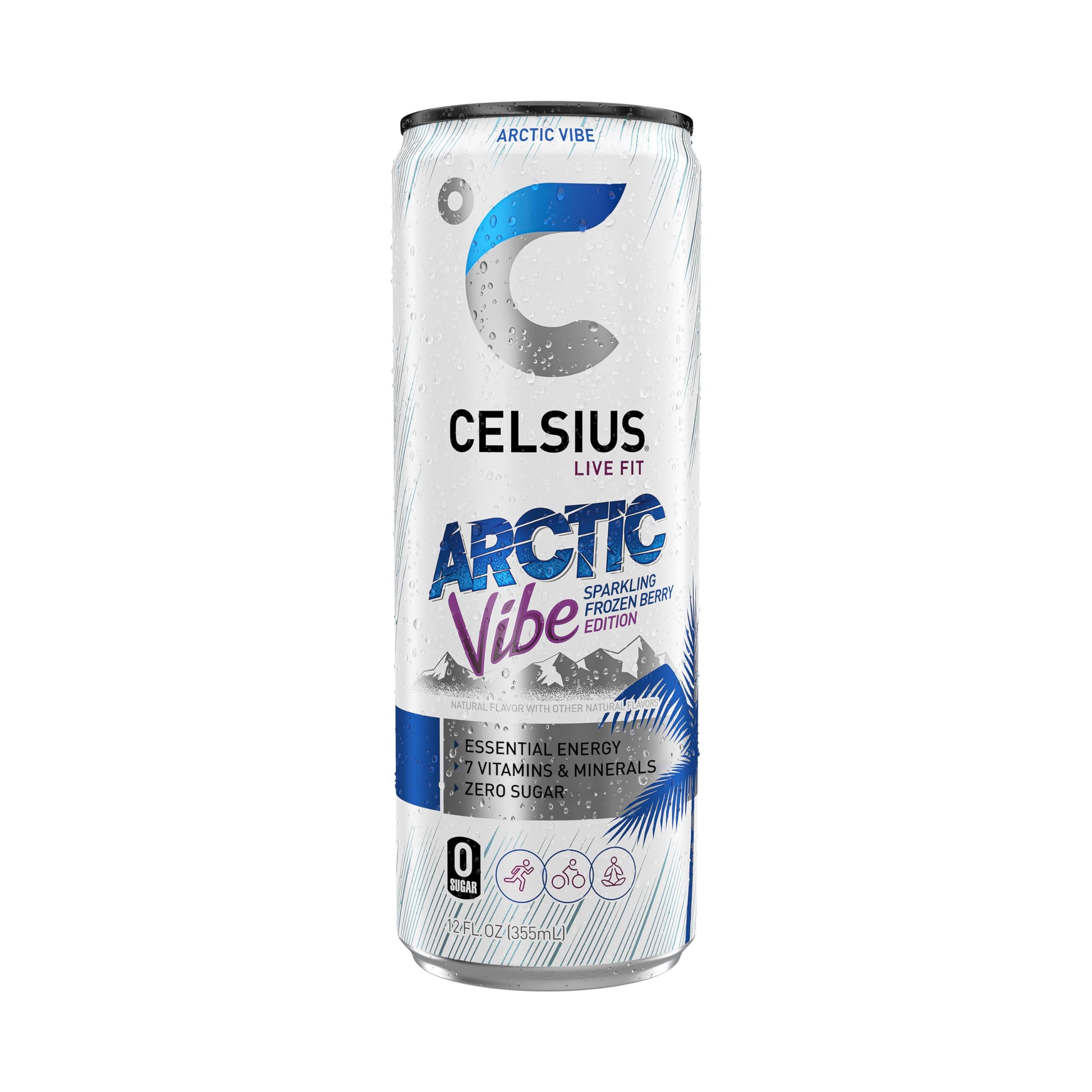 CELSIUS Arctic Vibe Sparkling Frozen Berry, Functional Essential Energy Drink, 12 Fl Oz CELSIUS uk supplements